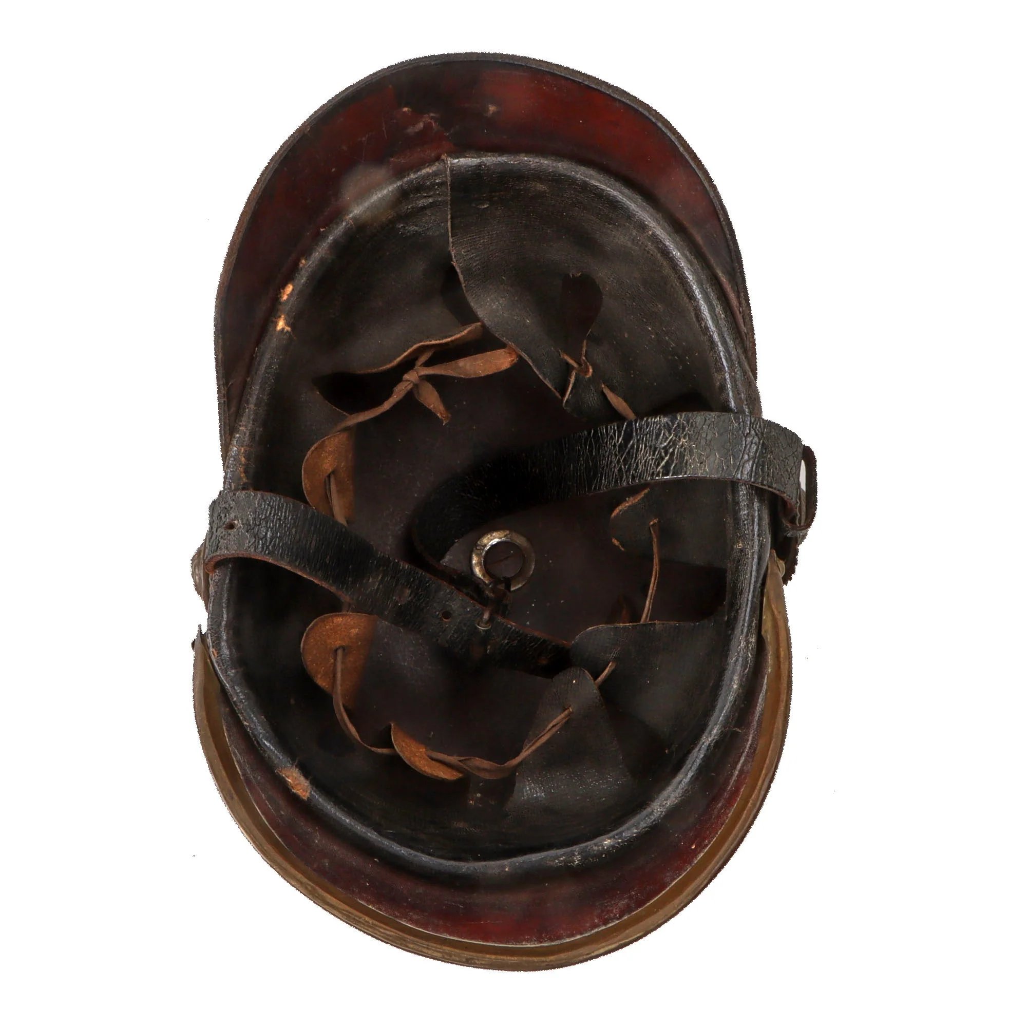 Original Imperial German Pre WWI Schleswig-Holstein Fire Brigade Pickelhaube Style Leather Helmet — image 6