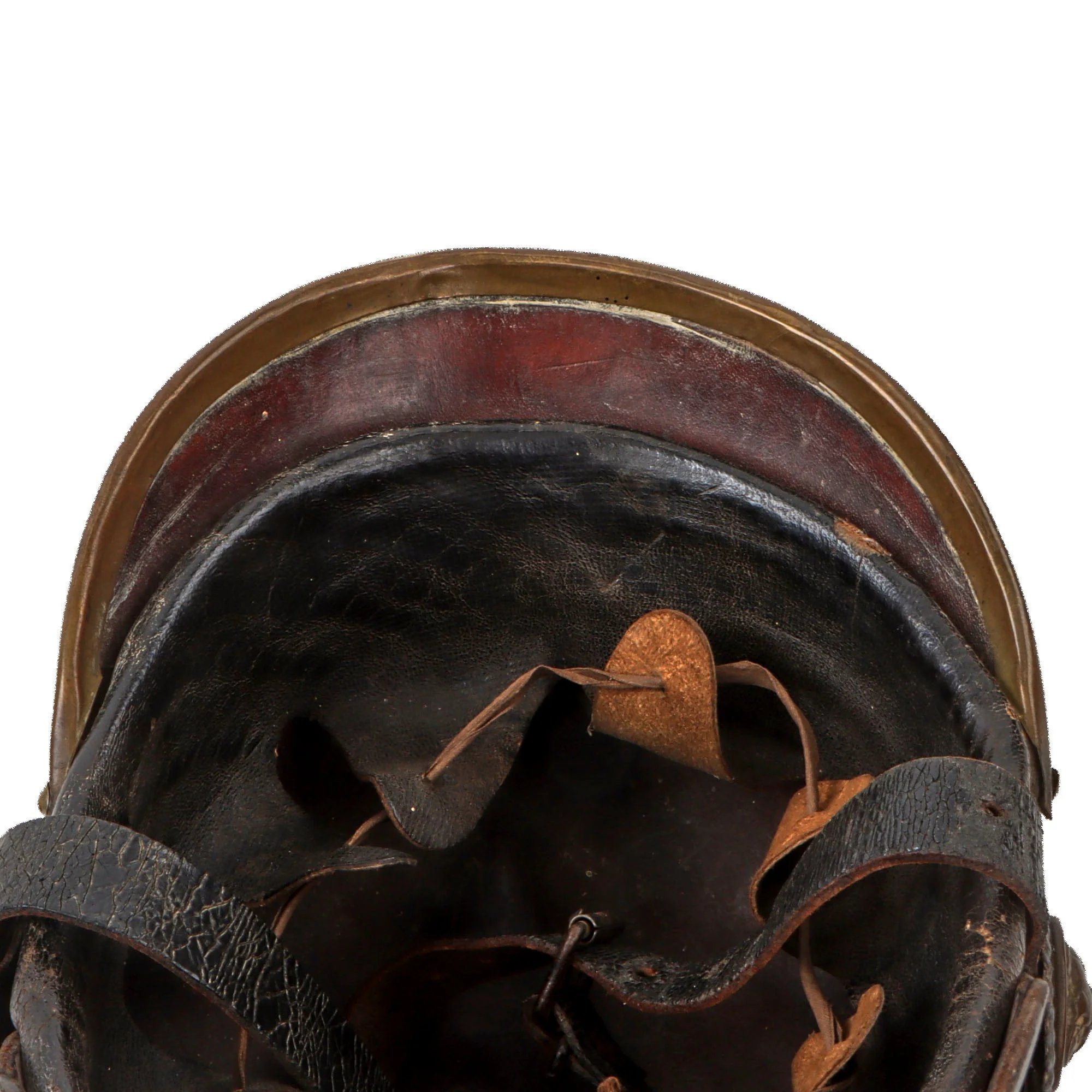 Original Imperial German Pre WWI Schleswig-Holstein Fire Brigade Pickelhaube Style Leather Helmet — image 7