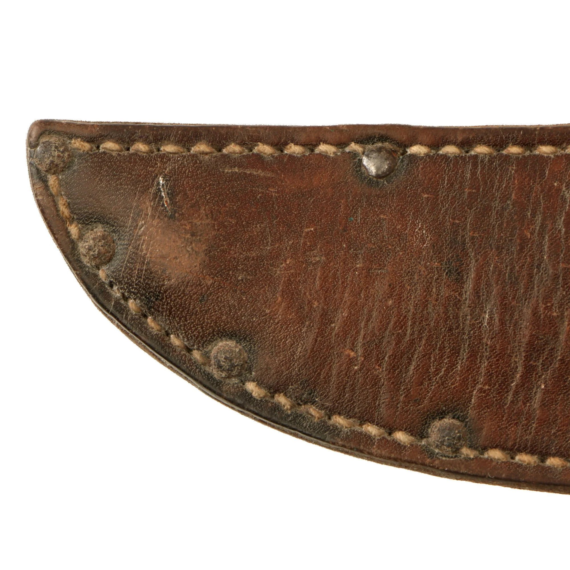 Original U.S. WWII Navy USN Mark 1 Fighting Knife by COLONIAL with Leather Scabbard — image 11