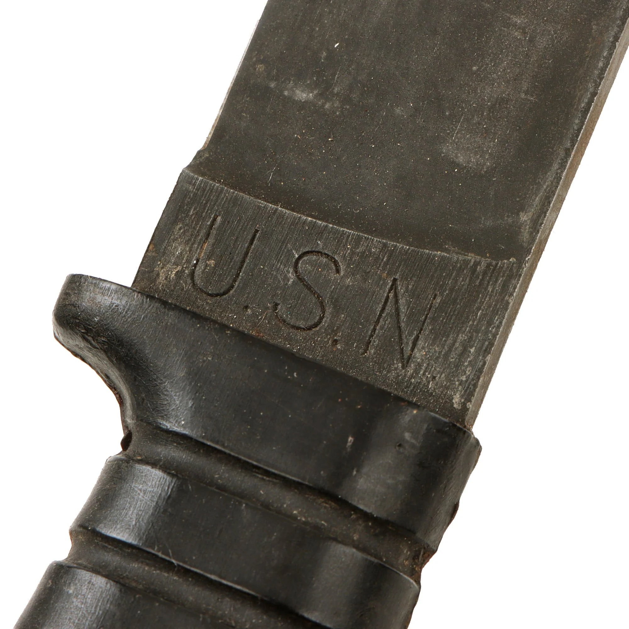 Original U.S. WWII Navy USN Mark 1 Fighting Knife by COLONIAL with Leather Scabbard — image 5