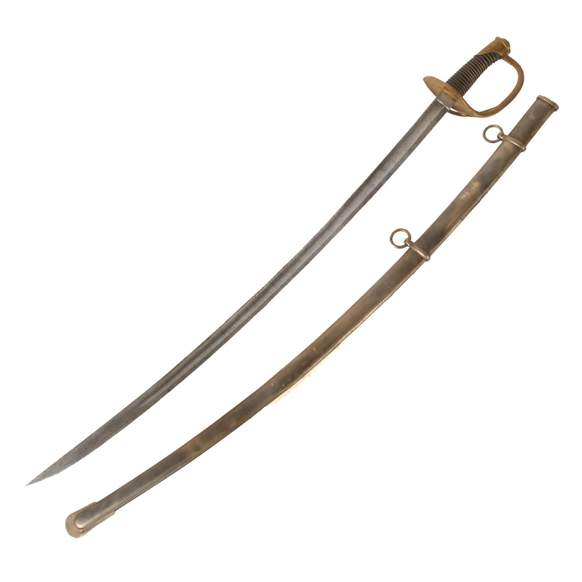 Original U.S Civil War M-1840 'Wrist Breaker' Heavy Cavalry Saber with Scabbard - Imported German Blade - Excellent — image 3
