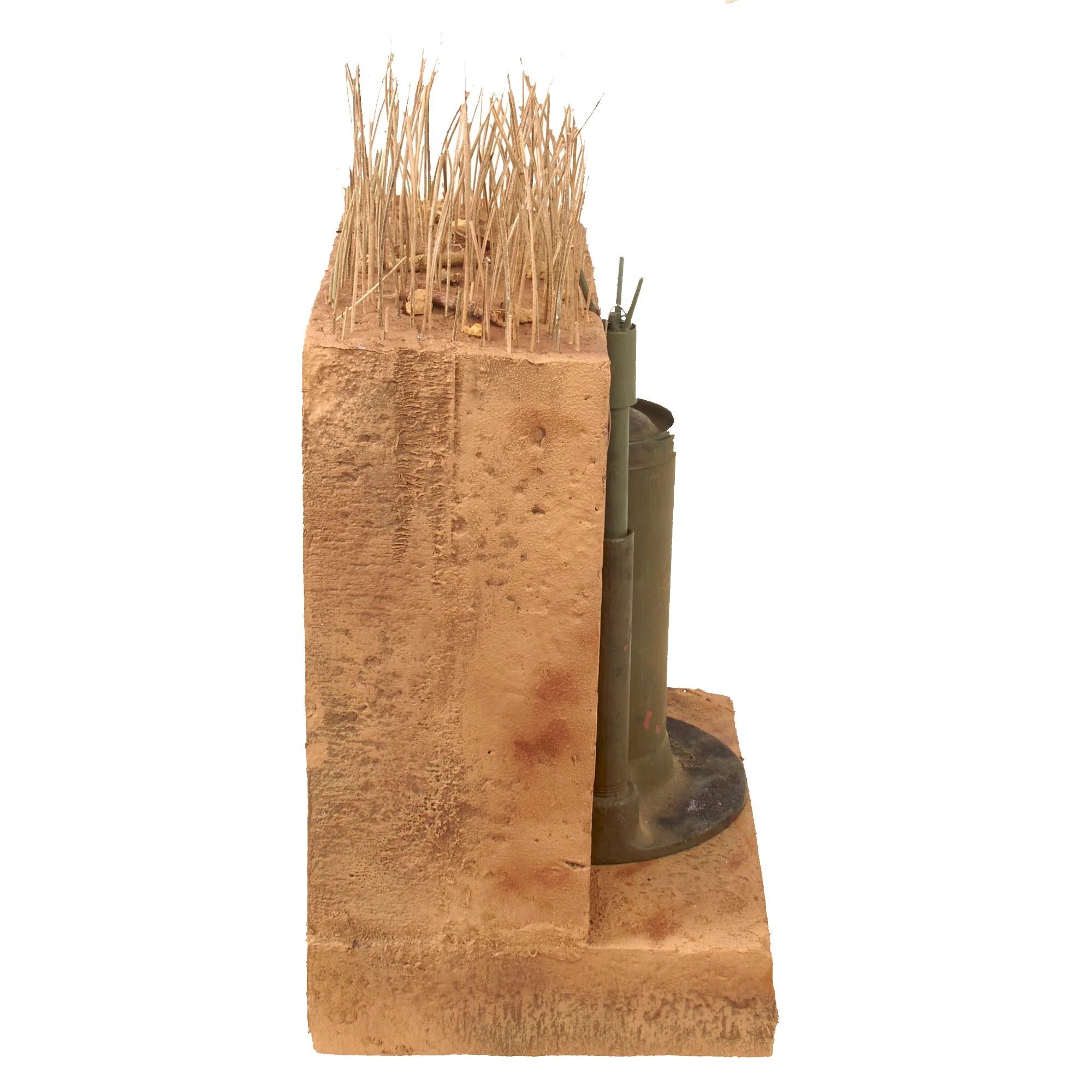 Original U.S. Korean War M48 Parachute Trip Wire Flare - INERT Earth Cutaway EOD Visual Training Aid — image 3