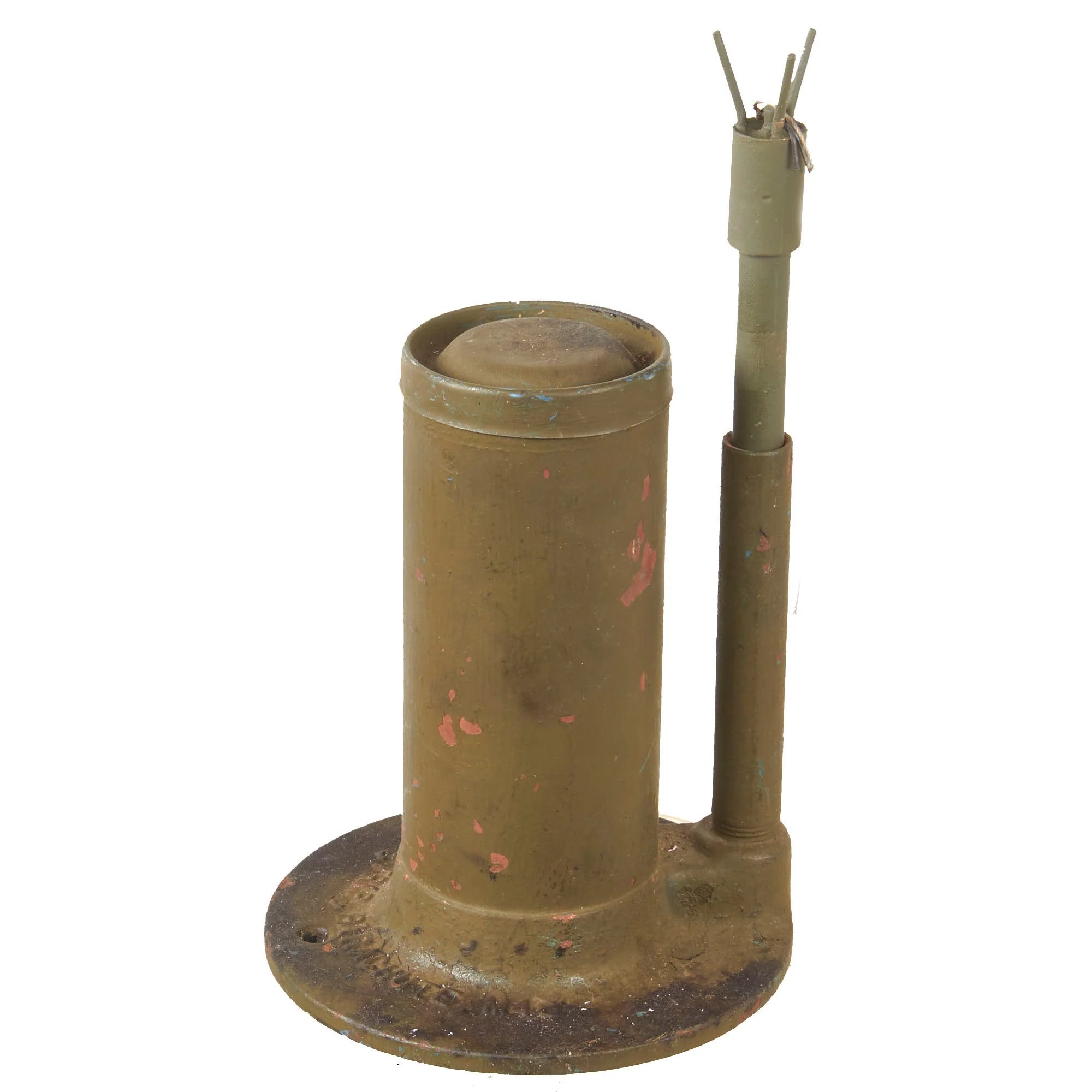 Original U.S. Korean War M48 Parachute Trip Wire Flare - INERT Earth Cutaway EOD Visual Training Aid — image 5
