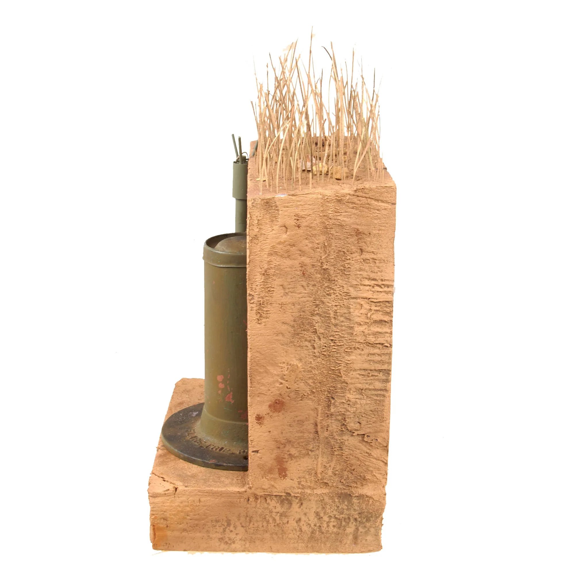 Original U.S. Korean War M48 Parachute Trip Wire Flare - INERT Earth Cutaway EOD Visual Training Aid — image 9