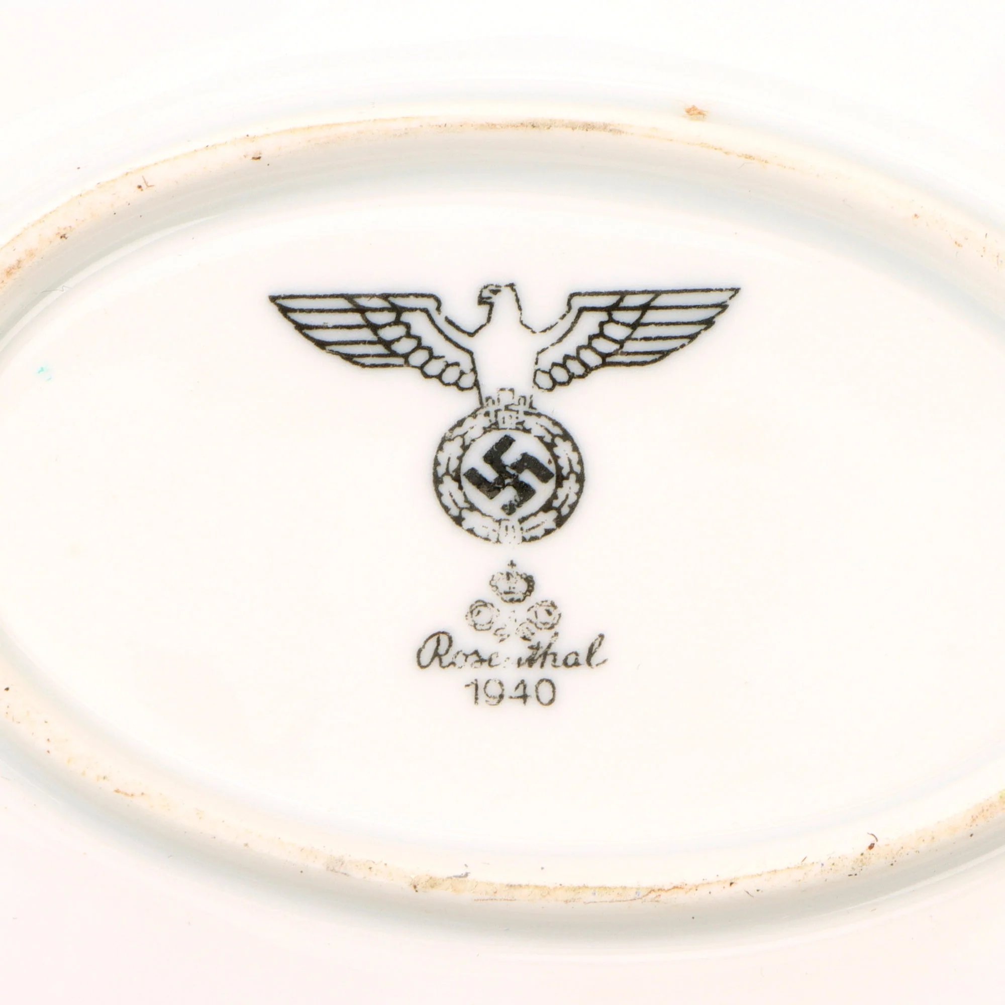 Original German WWII Heer Army Porcelain Serving Platter by Rosenthal of Selb - Dated 1940 — image 6
