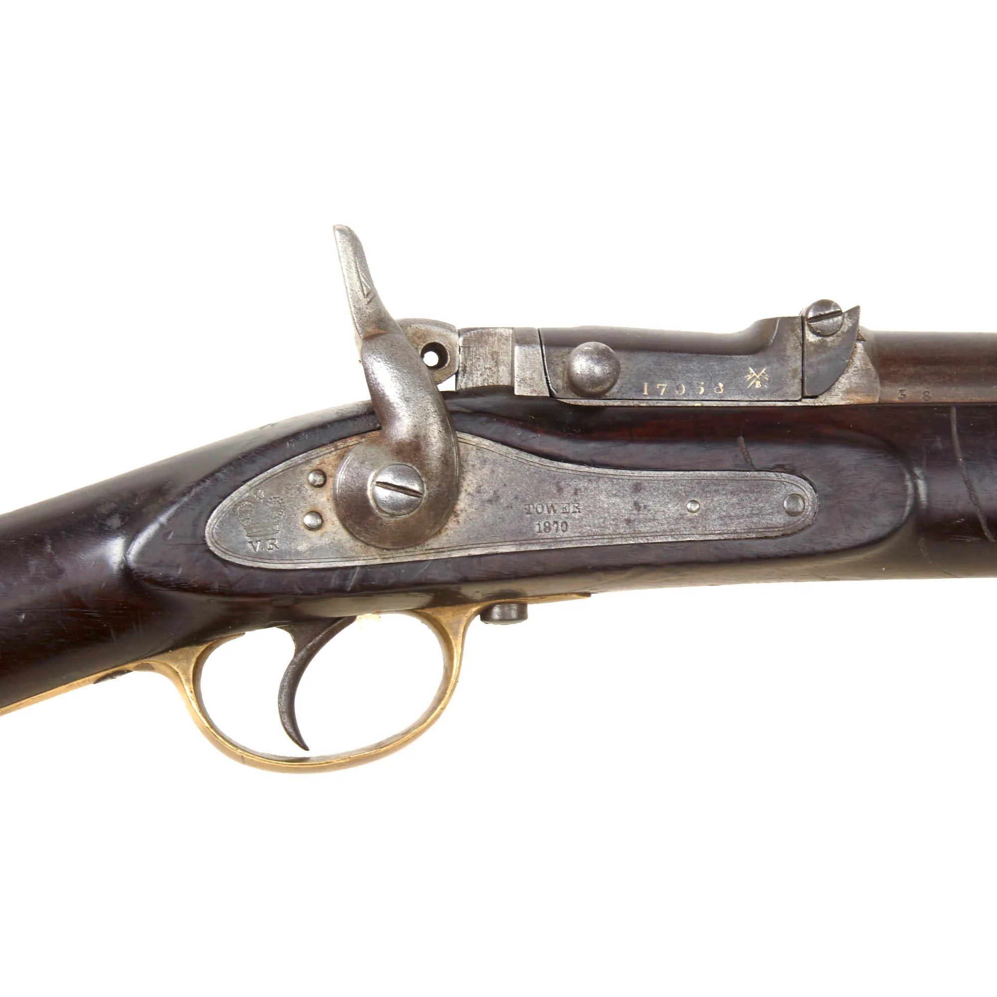 Original Japanese Issued British Enfield Albini-Braendlin Trapdoor Short Infantry Rifle in .577 Snider with Intact Chrysanthemum Crest - Marked Tower 1870 — image 12