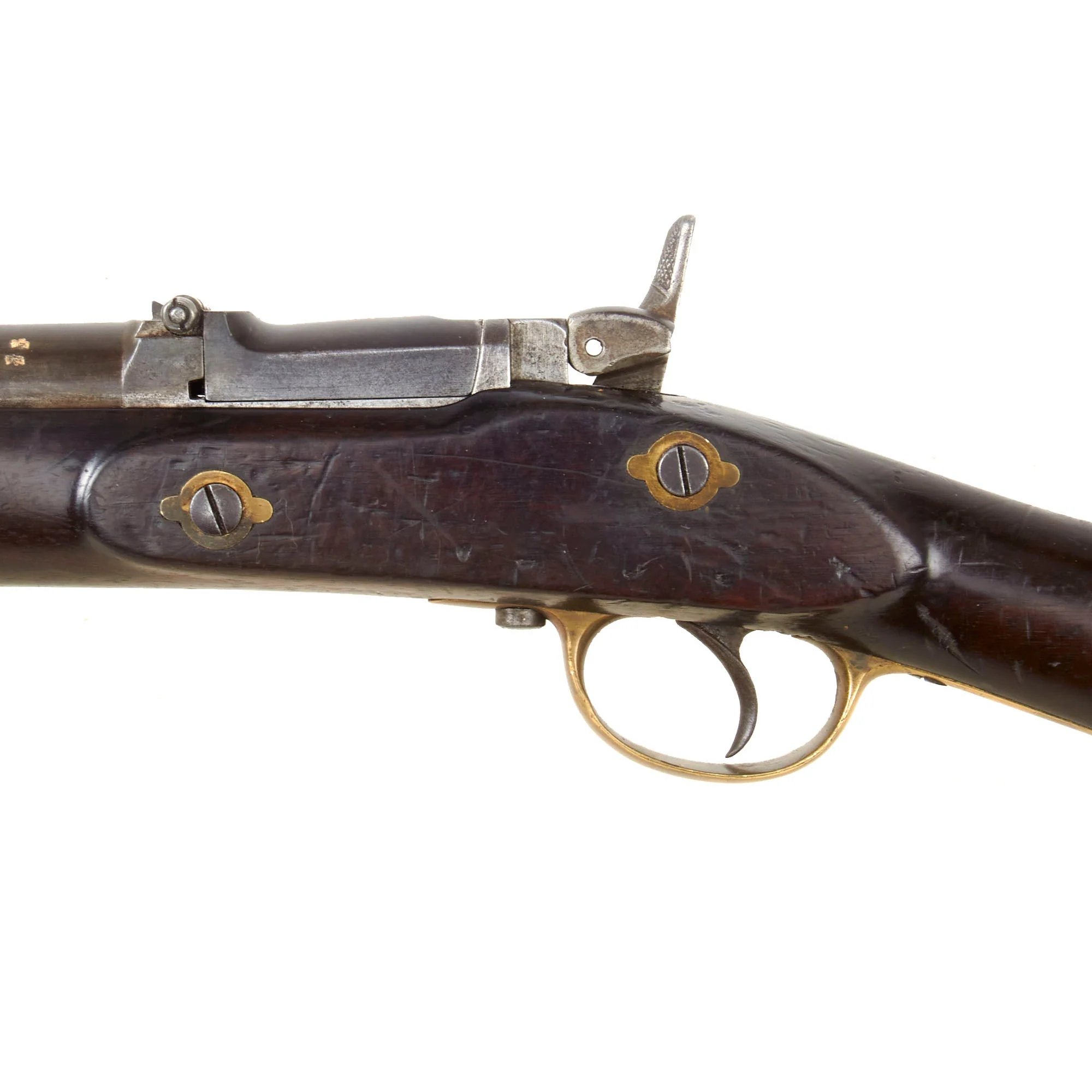 Original Japanese Issued British Enfield Albini-Braendlin Trapdoor Short Infantry Rifle in .577 Snider with Intact Chrysanthemum Crest - Marked Tower 1870 — image 15