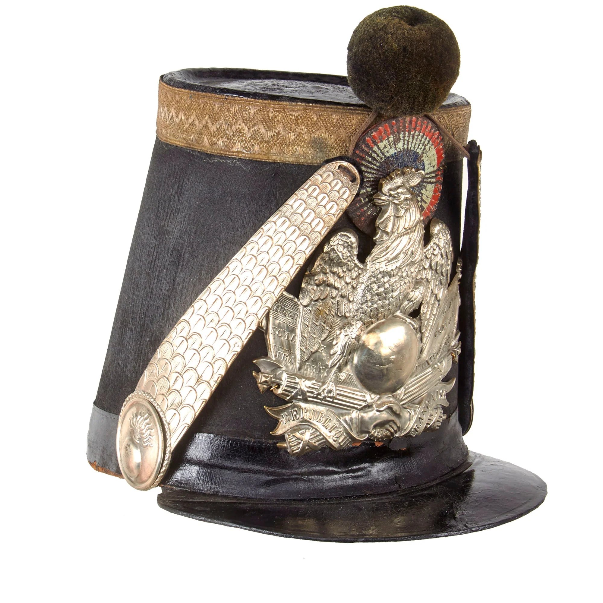 Original French 2nd Empire Pattern 1845 La Garde Nationale Officer's Shako with Chinscales & Pomme - National Guard — image 2