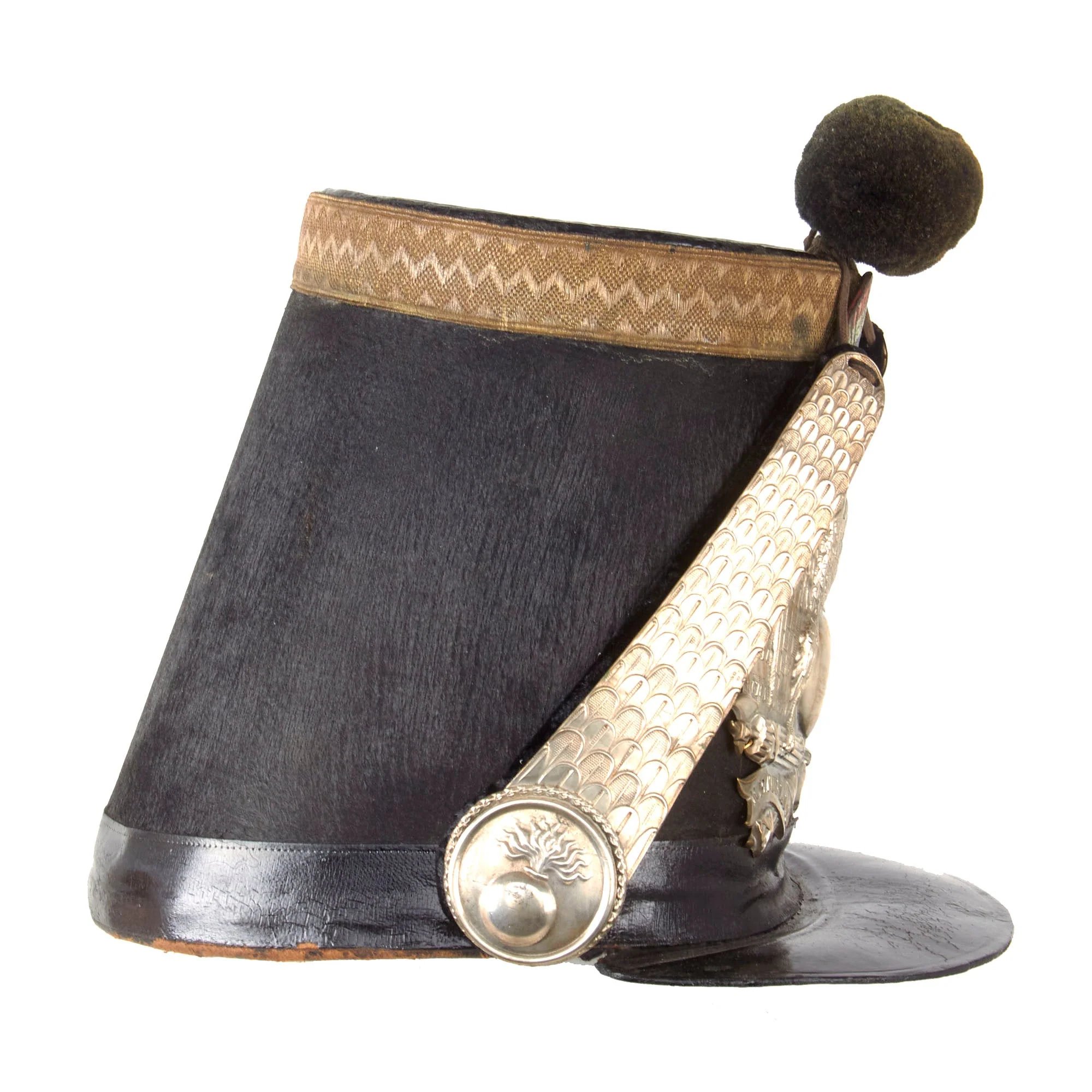 Original French 2nd Empire Pattern 1845 La Garde Nationale Officer's Shako with Chinscales & Pomme - National Guard — image 9