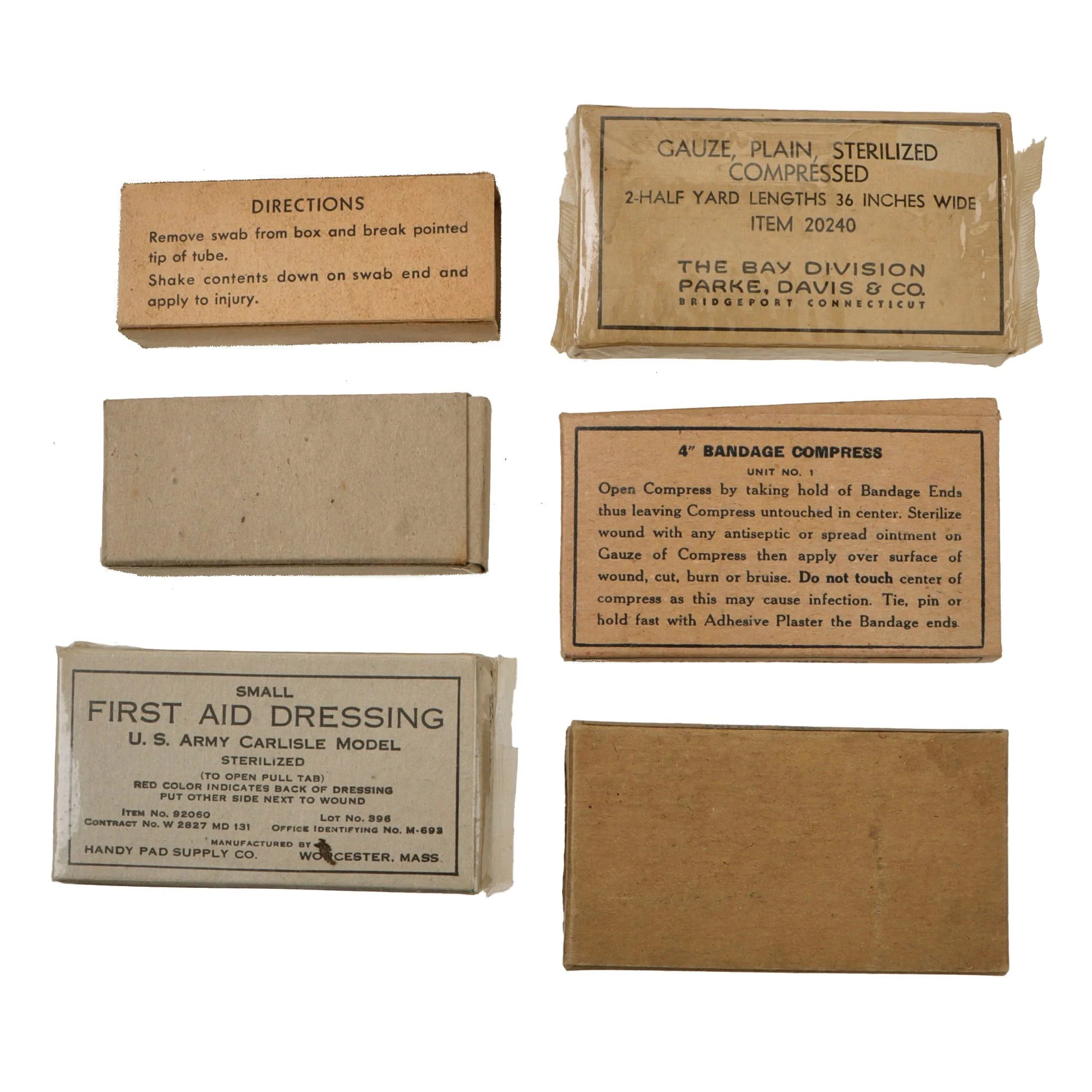 Original U.S. WWII Combat Medic Bandage Lot with Carlisle Bandages & Tourniquets, Iodine Swabs, and More - 31 Items Total — image 11