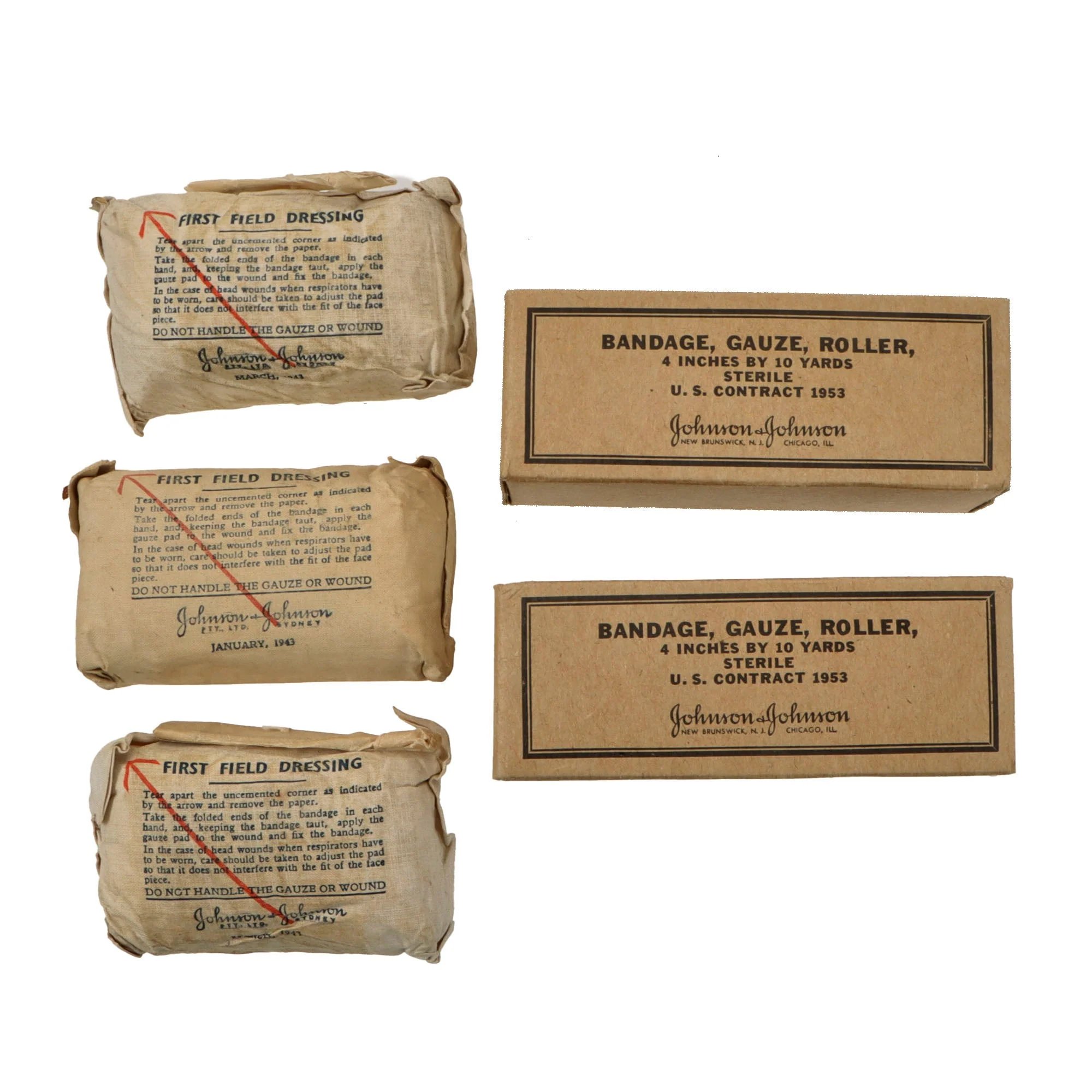 Original U.S. WWII Combat Medic Bandage Lot with Carlisle Bandages & Tourniquets, Iodine Swabs, and More - 31 Items Total — image 7