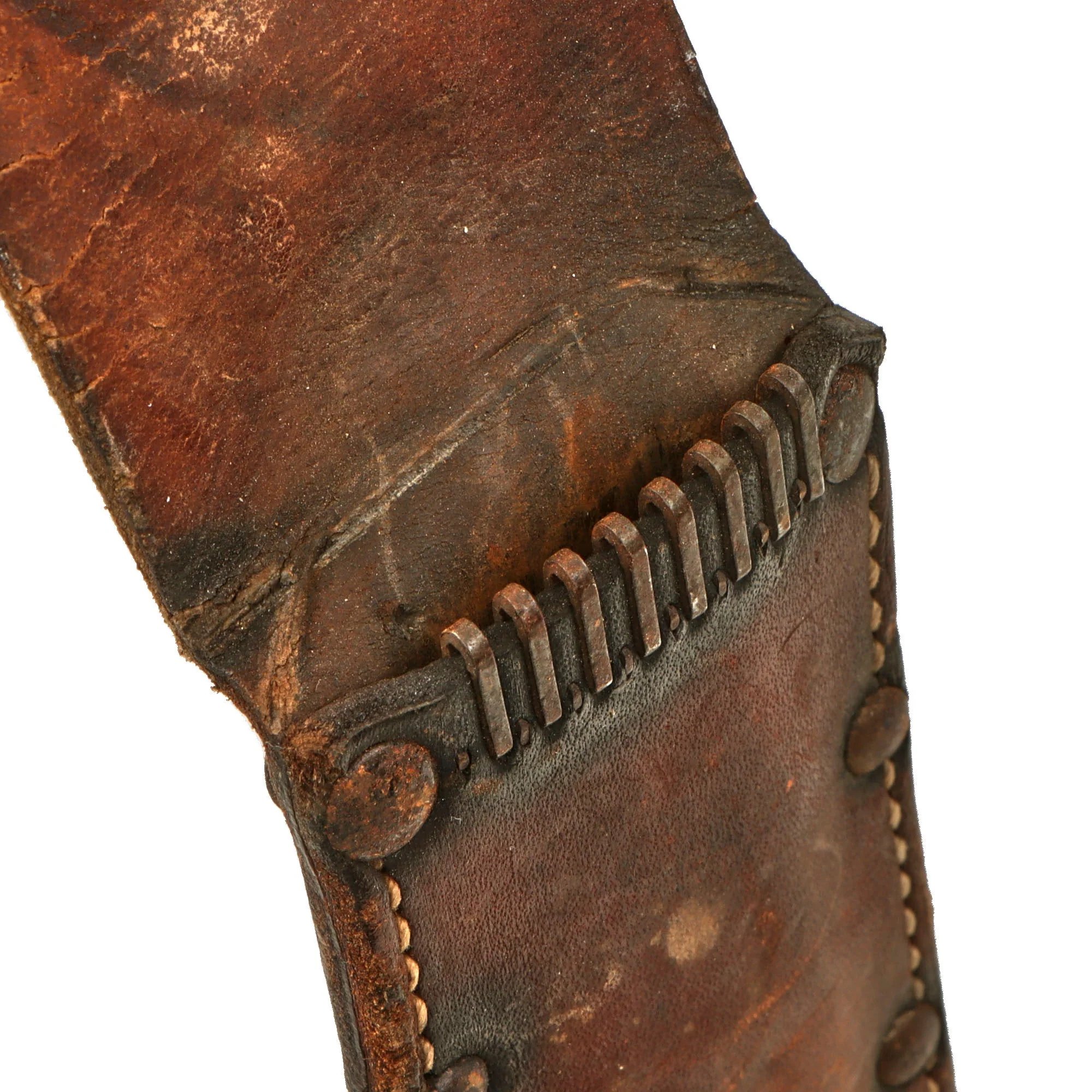 Original U.S. WWII 'Commercial' M3 Fighting Knife with Black Plastic Spacers & Damaged Private Purchase M6 Scabbard Likely by Barwood — image 12