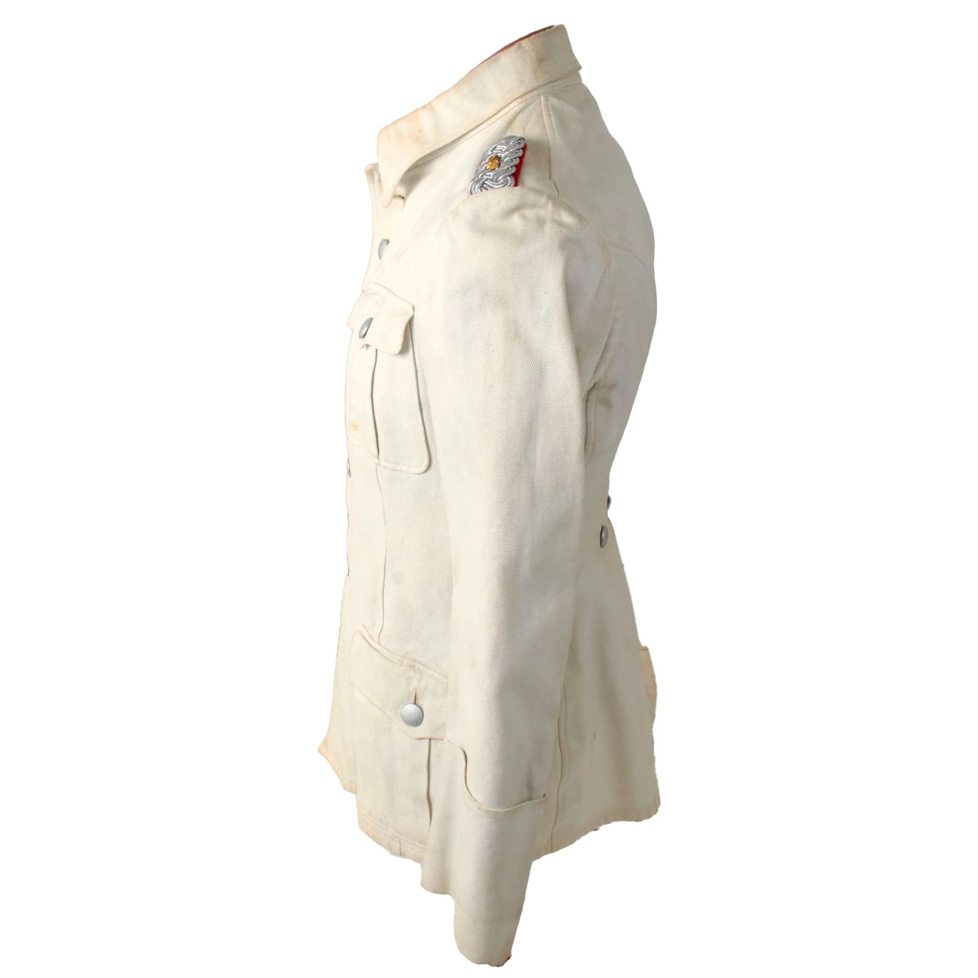 Original German WWII Heer Army 4th Artillery Major Officer Summer White Uniform Tunic — image 5