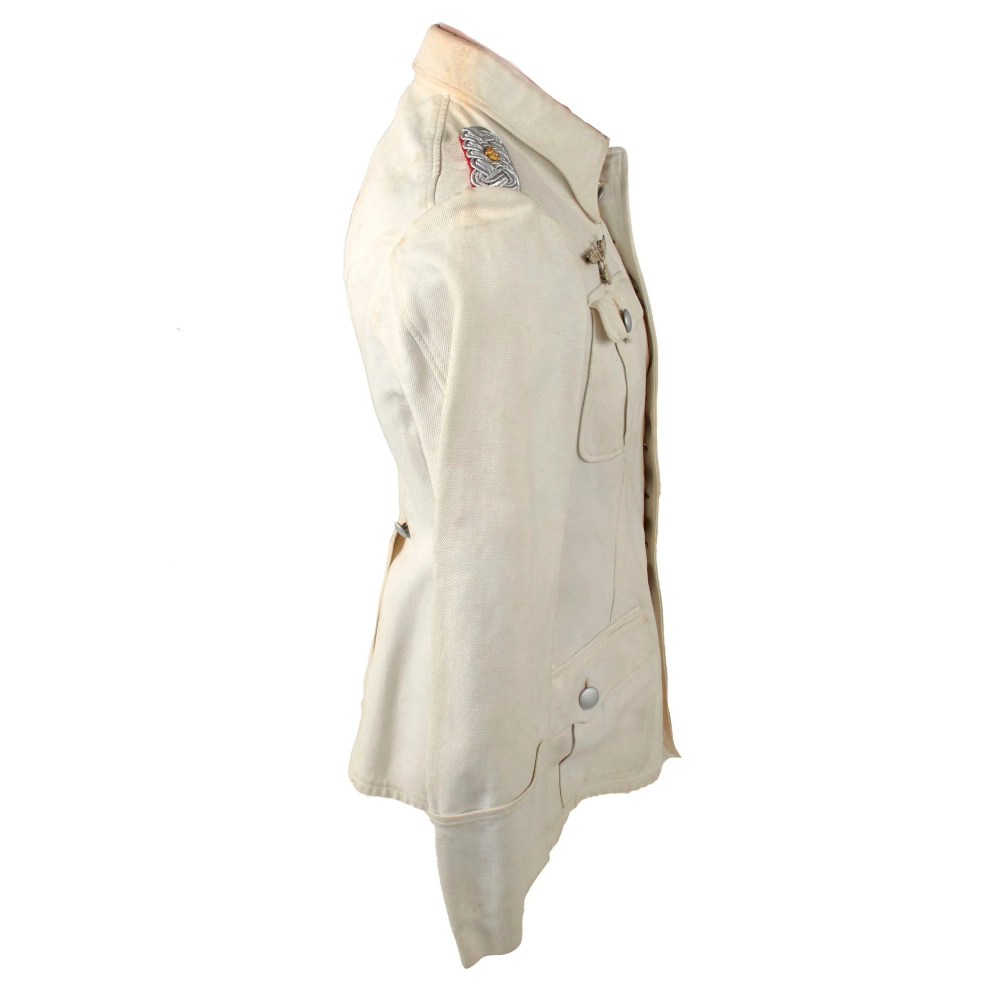 Original German WWII Heer Army 4th Artillery Major Officer Summer White Uniform Tunic — image 8