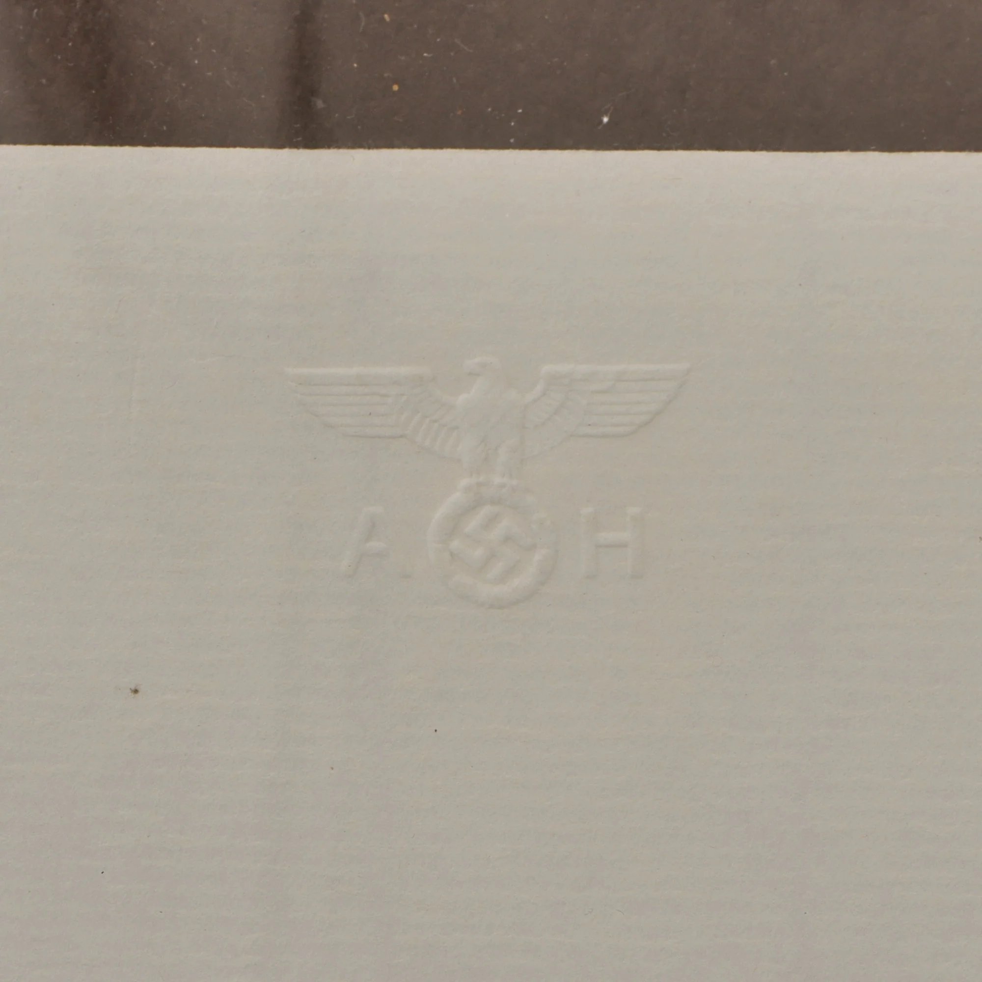 Original German WWII Der Führer Adolf Personal Fancy Style Stationery with Raised Monogram - 5 3/4' x 8 1/4' — image 2