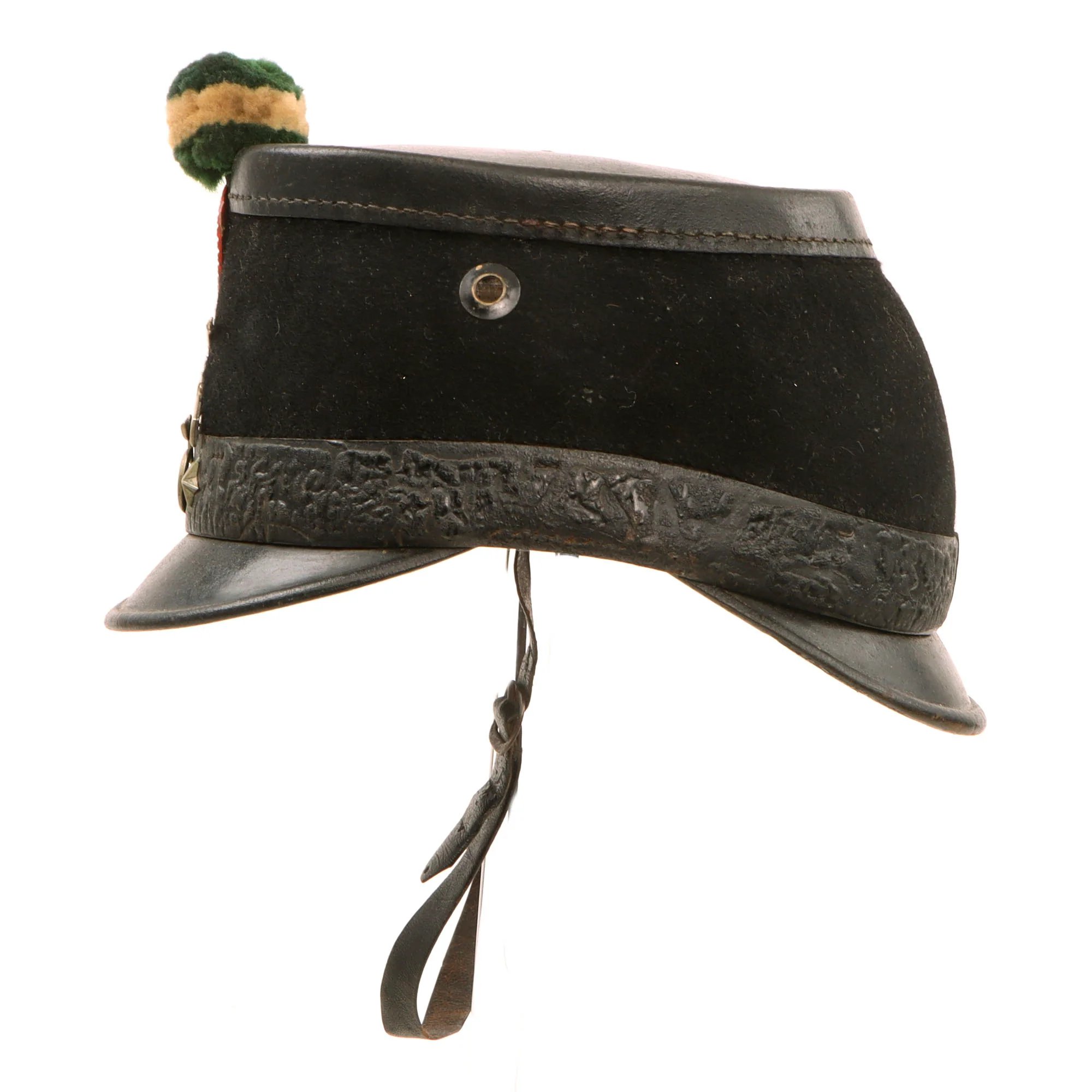 Original Swiss WWI Shako Helmet Marked to the 25th Infantry Battalion with Tuft & Cockade — image 11