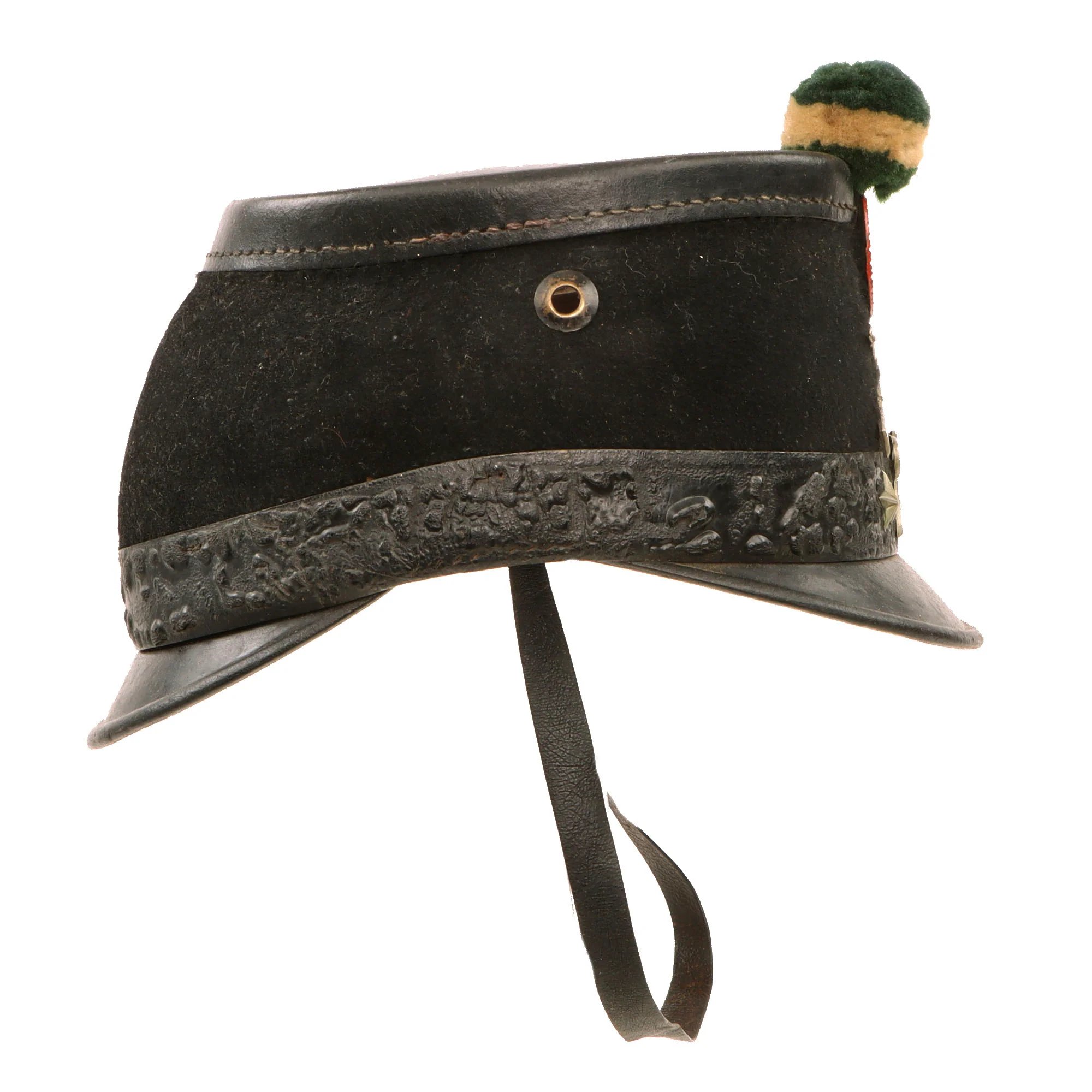 Original Swiss WWI Shako Helmet Marked to the 25th Infantry Battalion with Tuft & Cockade — image 12