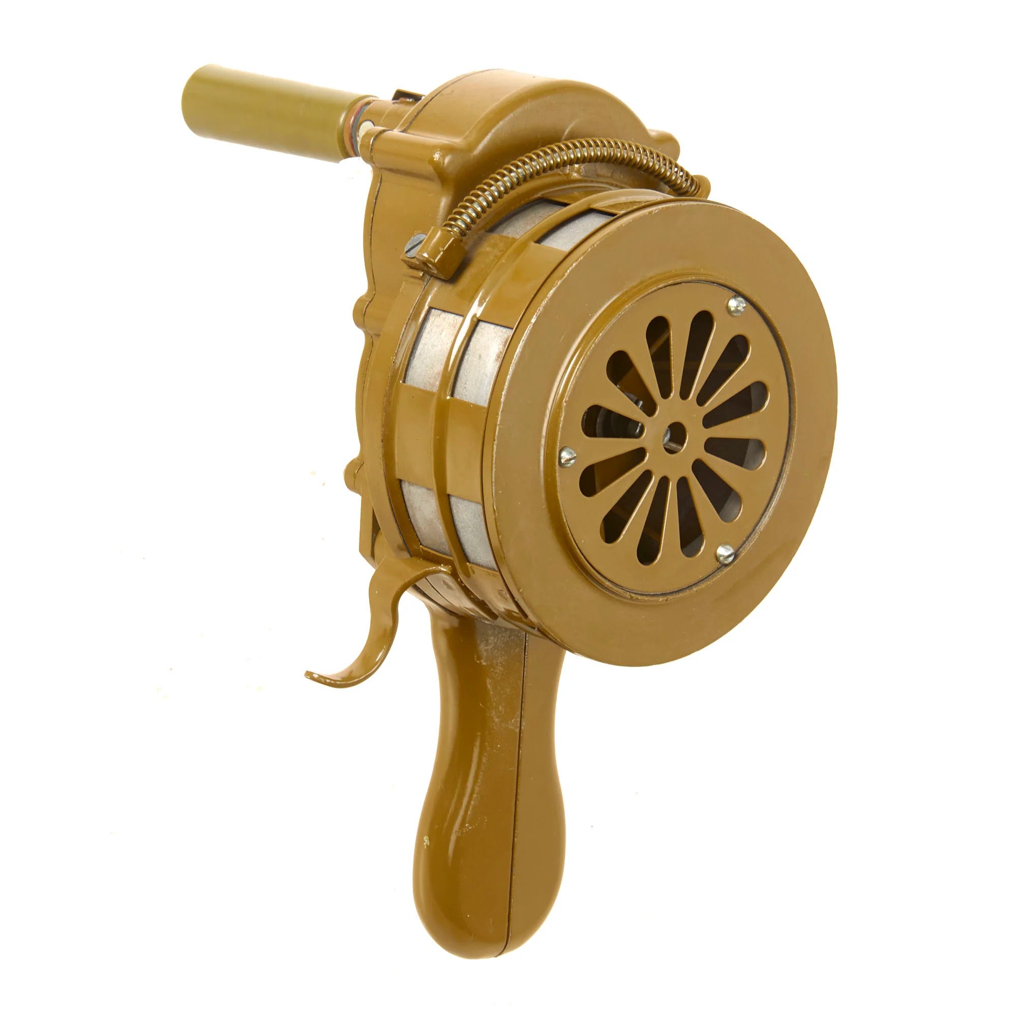 Original Soviet Eastern Bloc Cold War Era Hand Crank Air Raid Siren — image 2