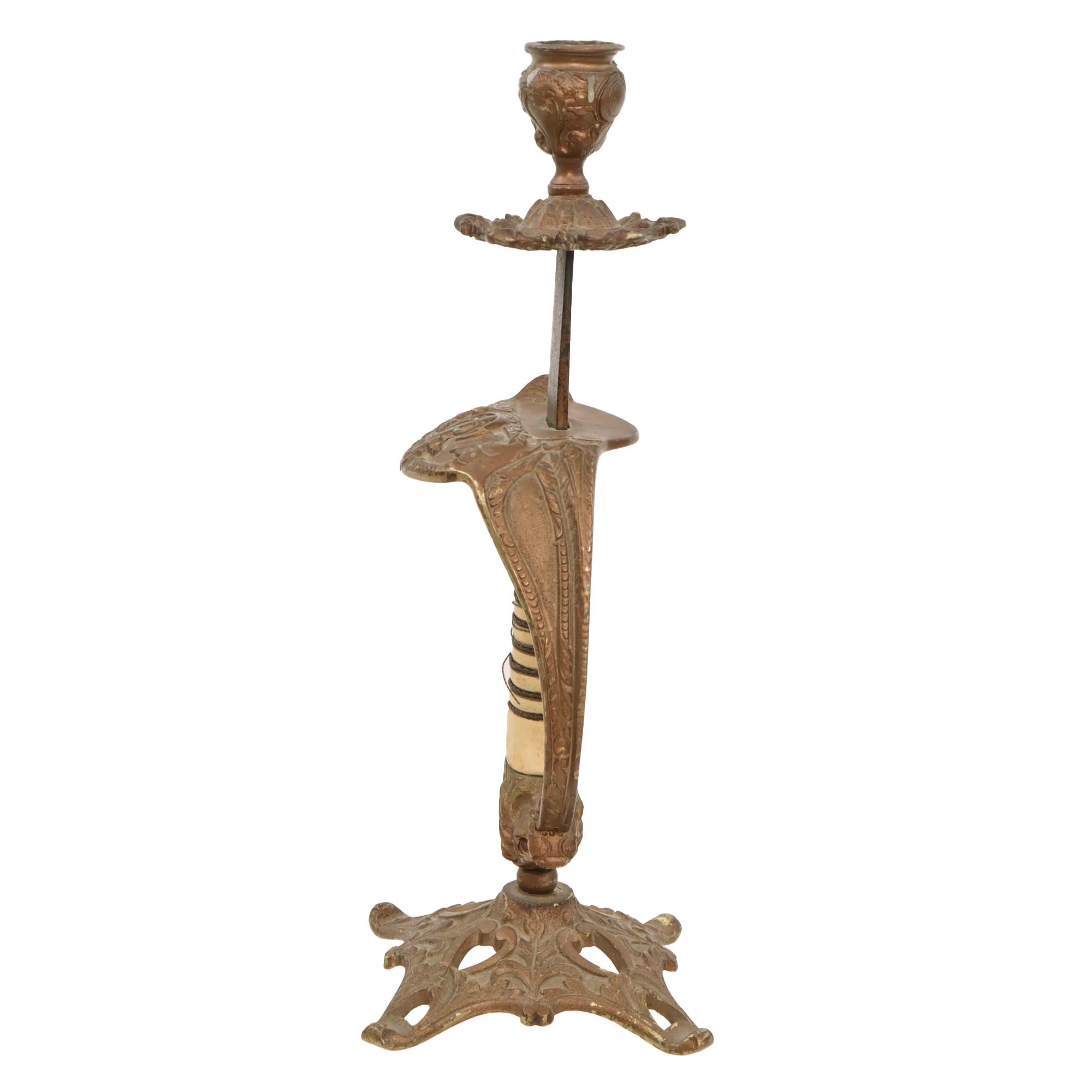 Original Imperial German WWI Kaiserliche Marine Navy Lion Head Sword Hilt Candlesticks - Set of Two — image 11