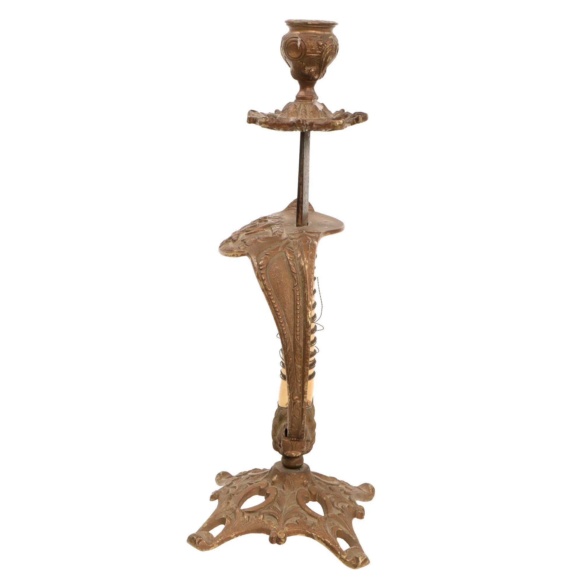 Original Imperial German WWI Kaiserliche Marine Navy Lion Head Sword Hilt Candlesticks - Set of Two — image 6