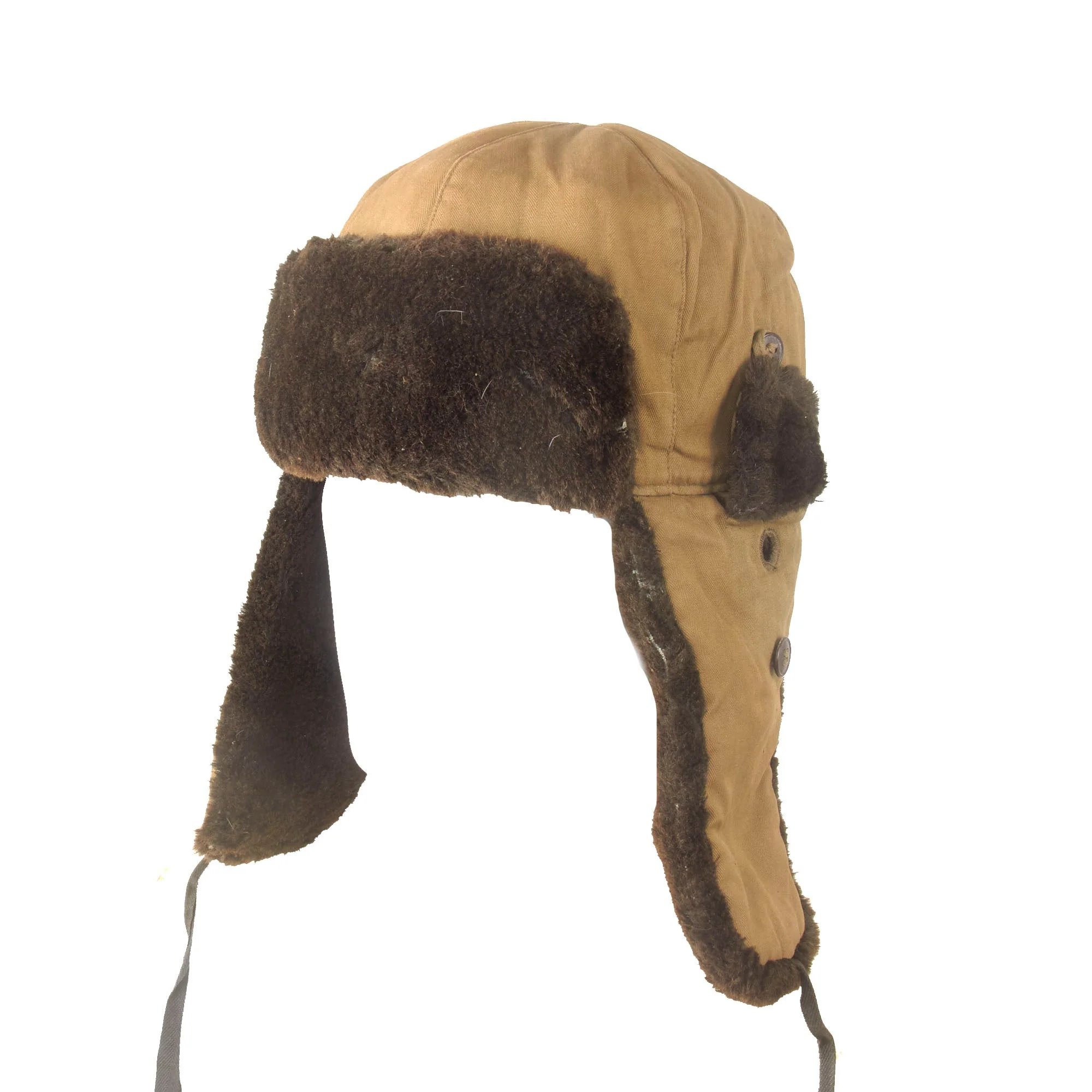 Original U.S. Korean War Chinese People's Army Winter Ushanka with Stamped Number & Size - USGI Bringback — image 2
