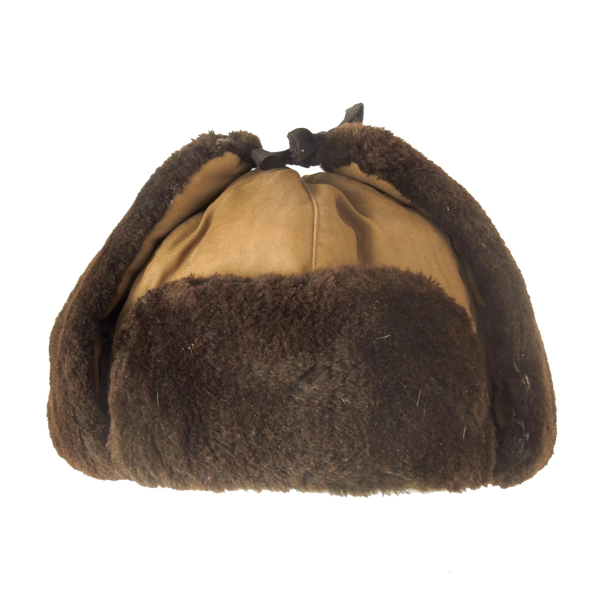 Original U.S. Korean War Chinese People's Army Winter Ushanka with Stamped Number & Size - USGI Bringback — image 3