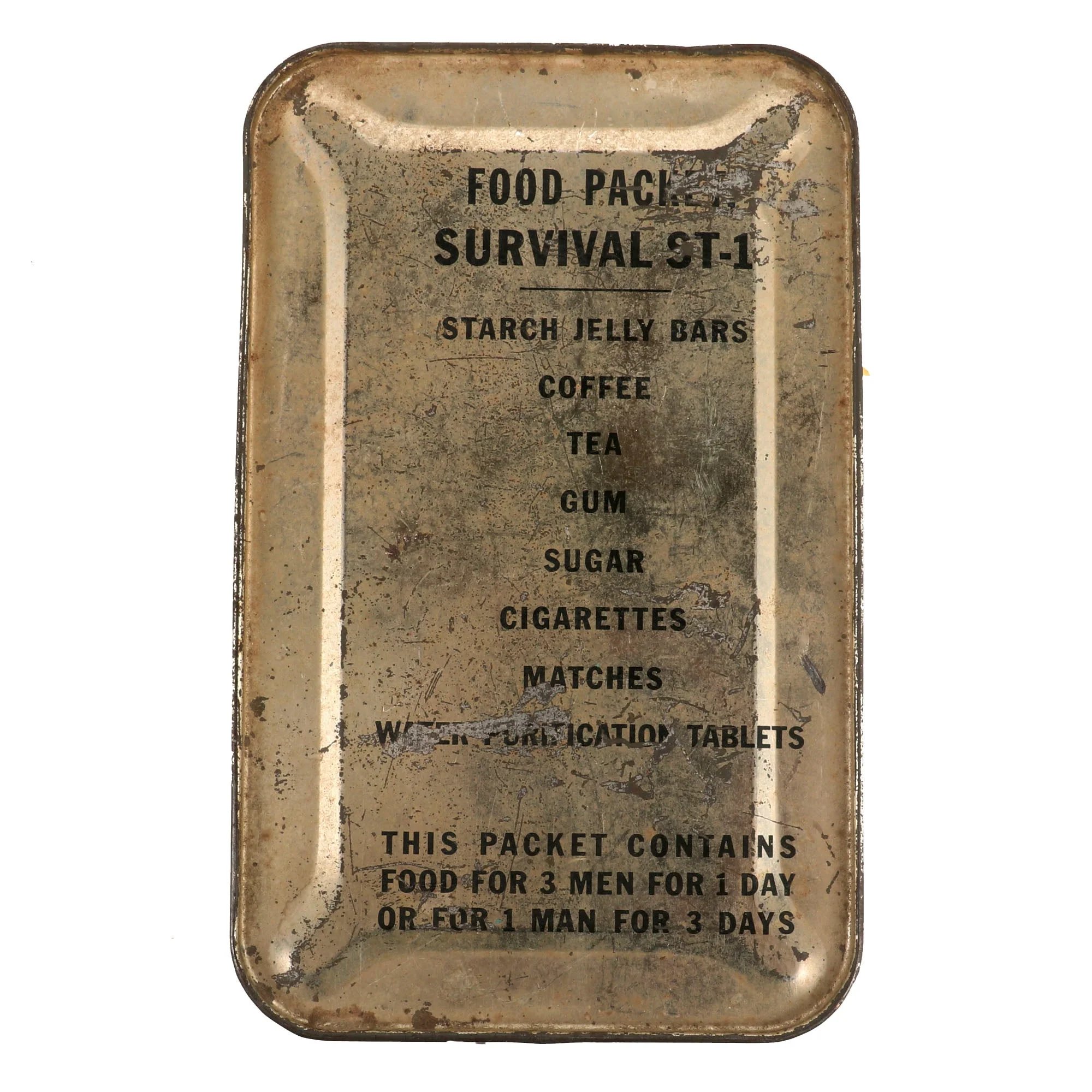 Original U.S. Korean War Era Food Packet Survival ST-1 Tin Open with Contents — image 10