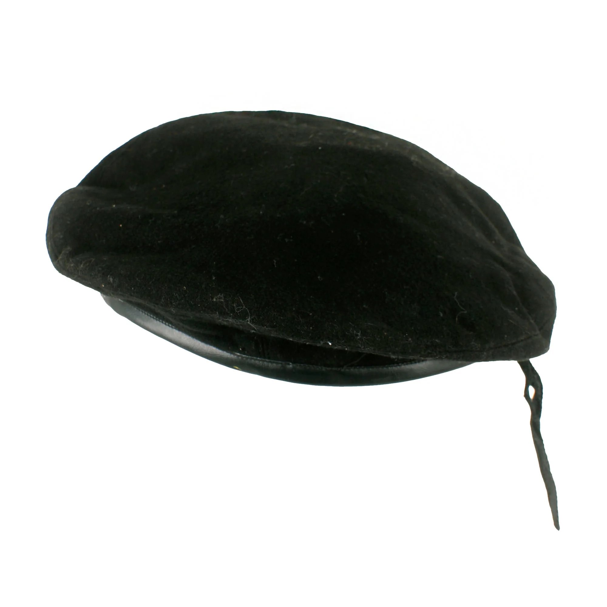 Original 1948 - 1954 South Vietnamese Nation Guard Black Beret with Badge and Foil Maker's Label — image 8