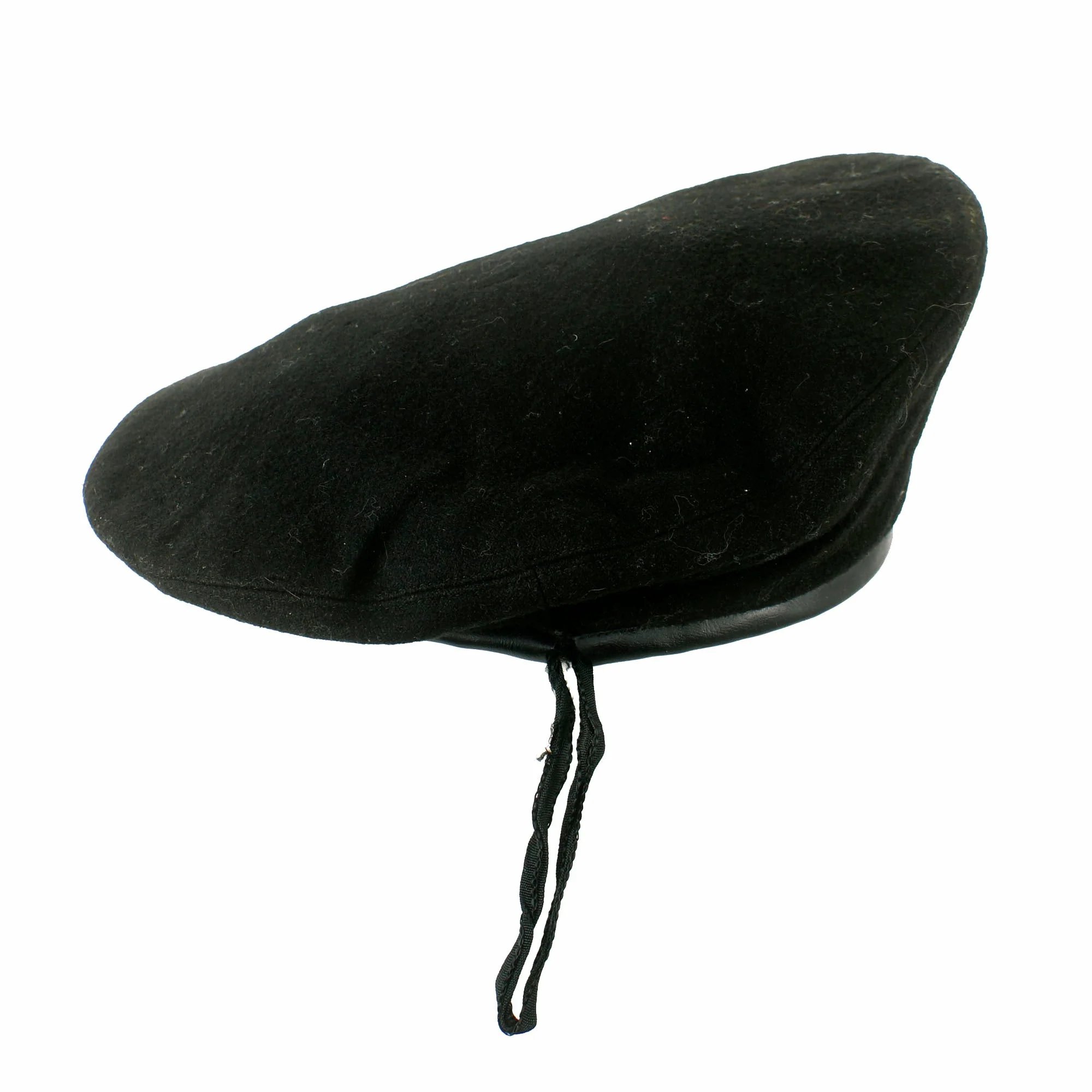 Original 1948 - 1954 South Vietnamese Nation Guard Black Beret with Badge and Foil Maker's Label — image 9