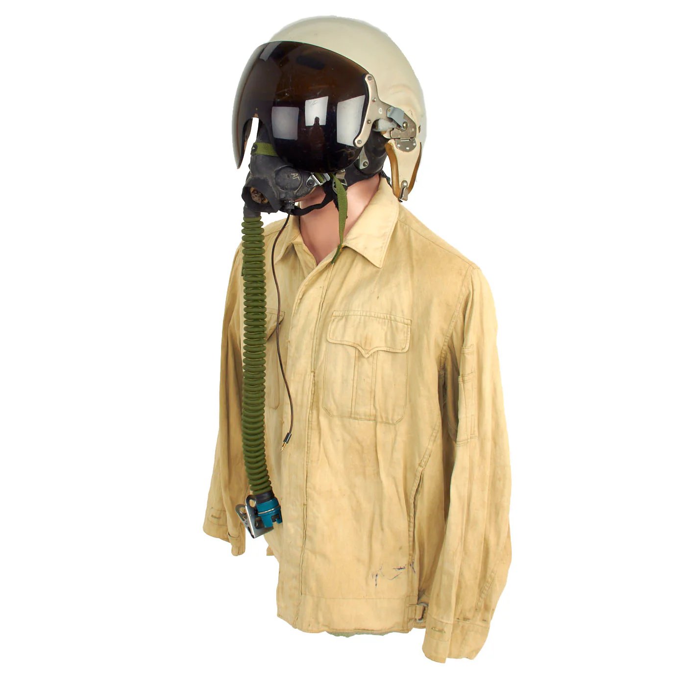 Original Vietnam War Vietnam People's Air Force Uniform Set With Helmet, Oxygen Mask, Boots and Photo - 7 Items — image 4