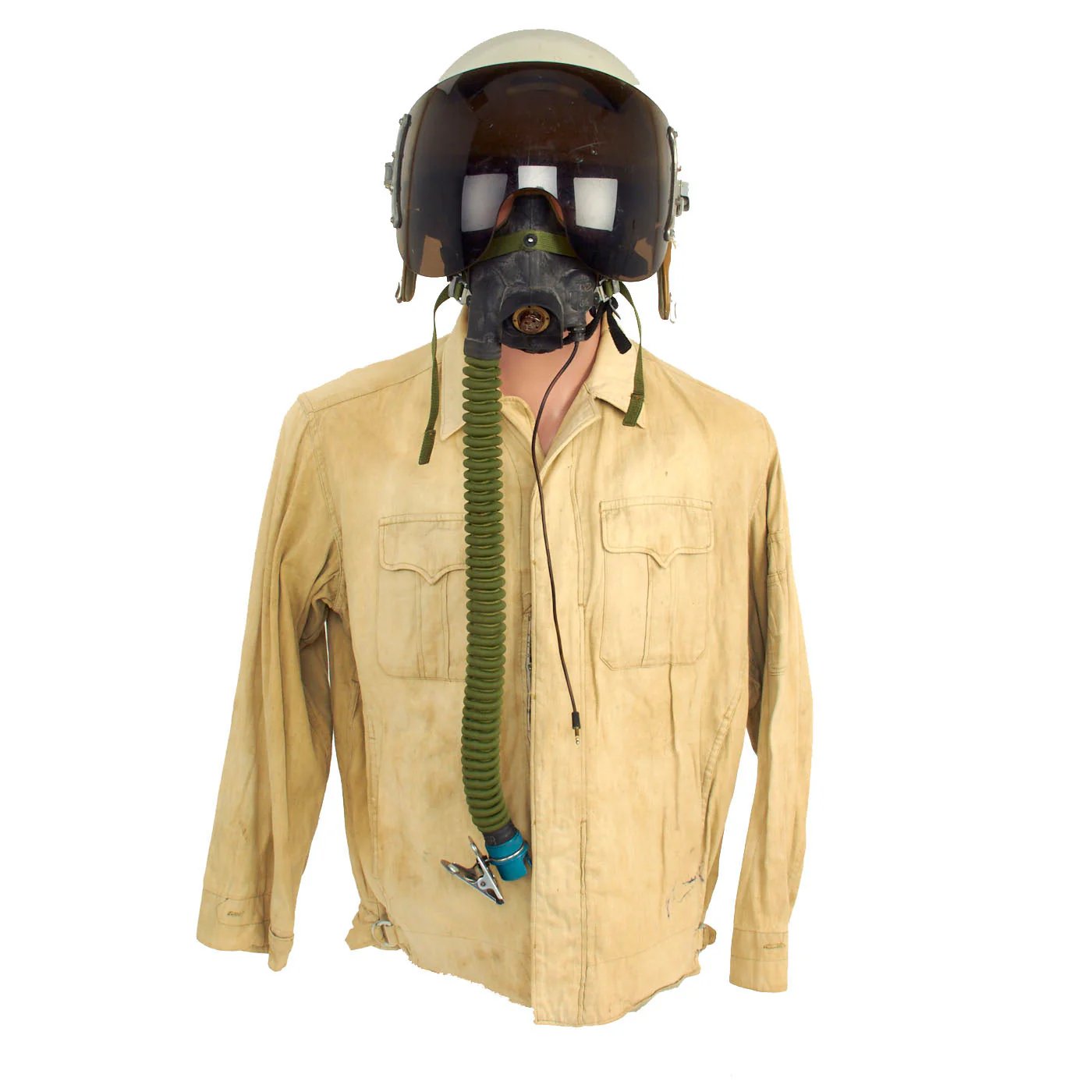 Original Vietnam War Vietnam People's Air Force Uniform Set With Helmet, Oxygen Mask, Boots and Photo - 7 Items — image 5