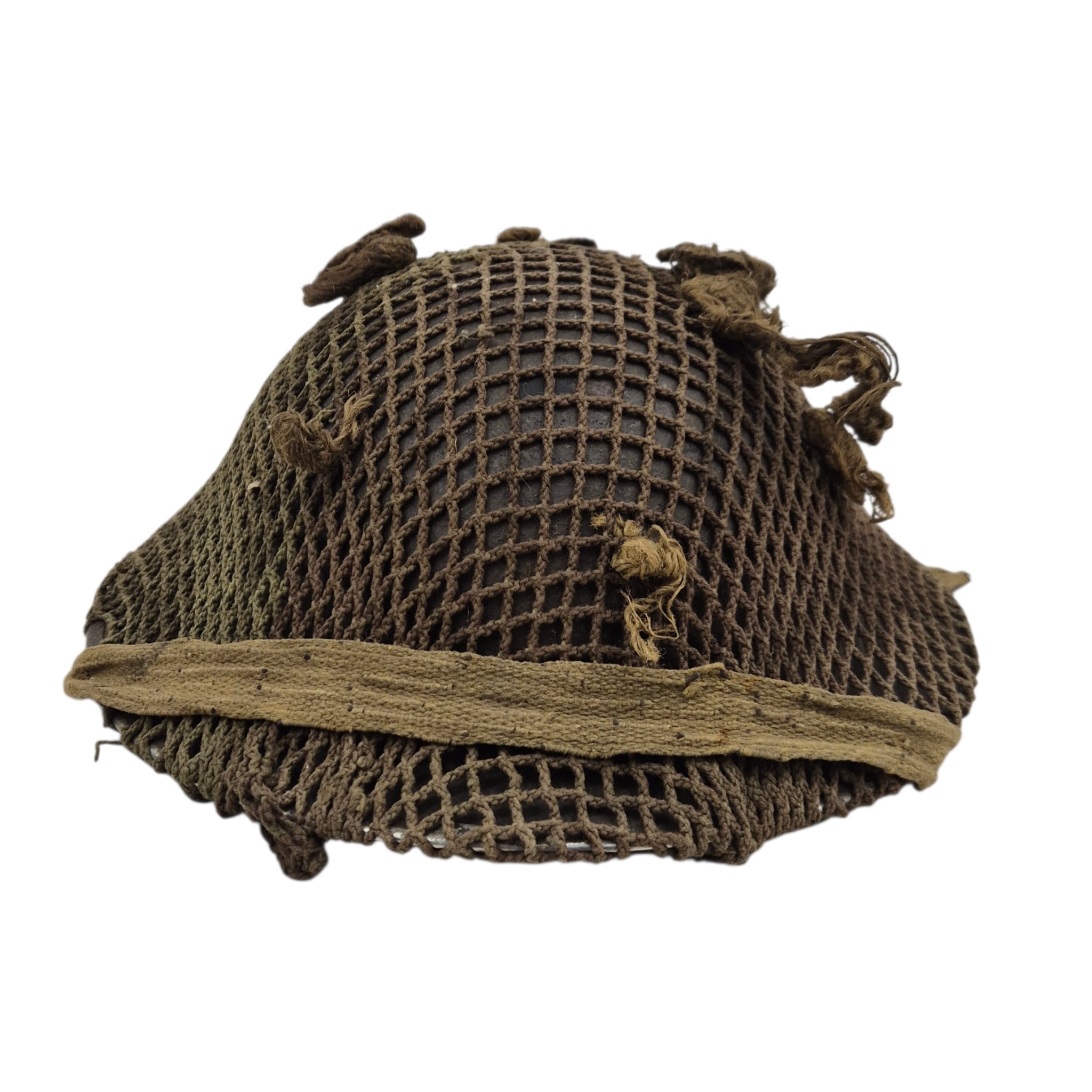British MkII helmet with original camouflage net — image 5