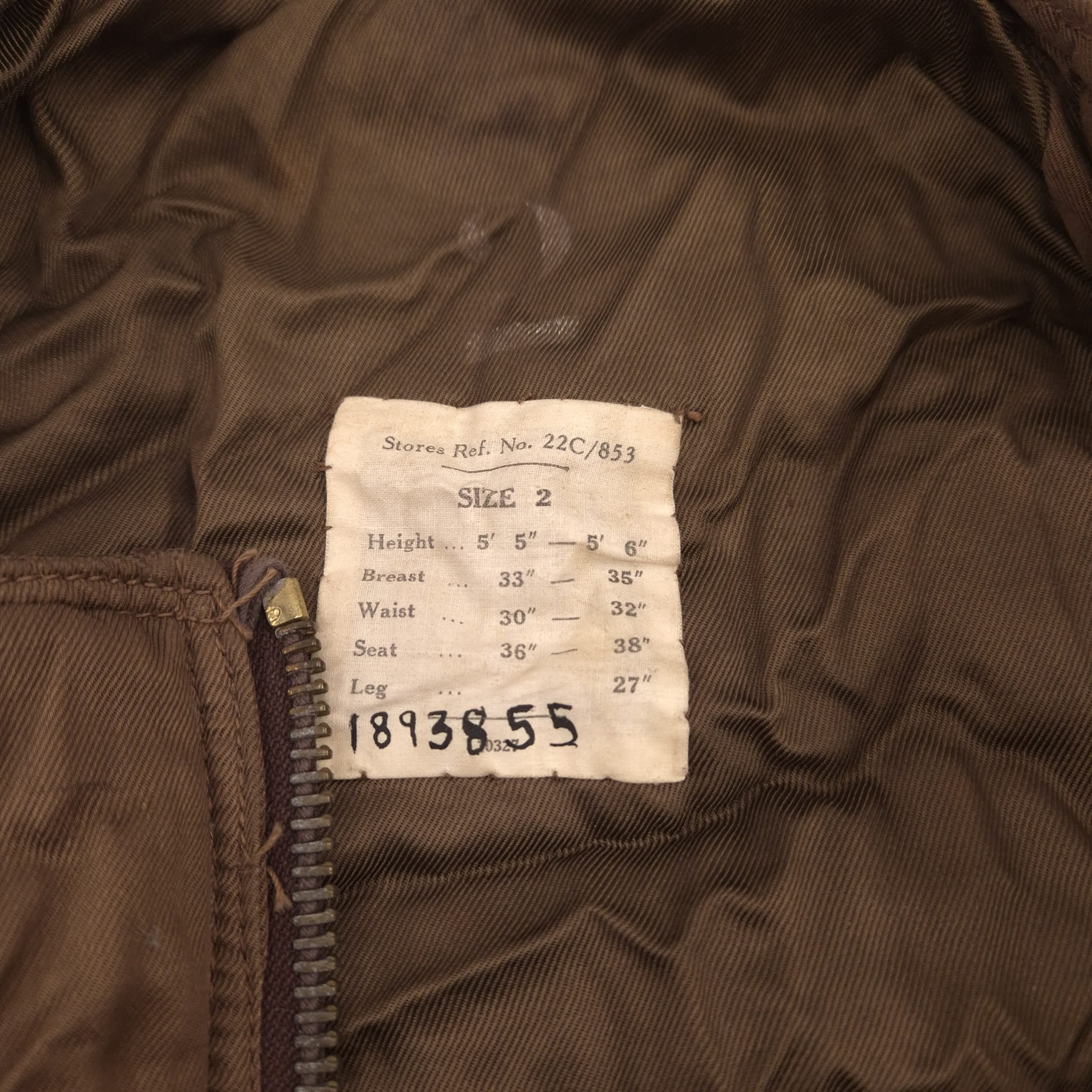 RAF 1941 Pattern Sidcot Suit Liner — image 3