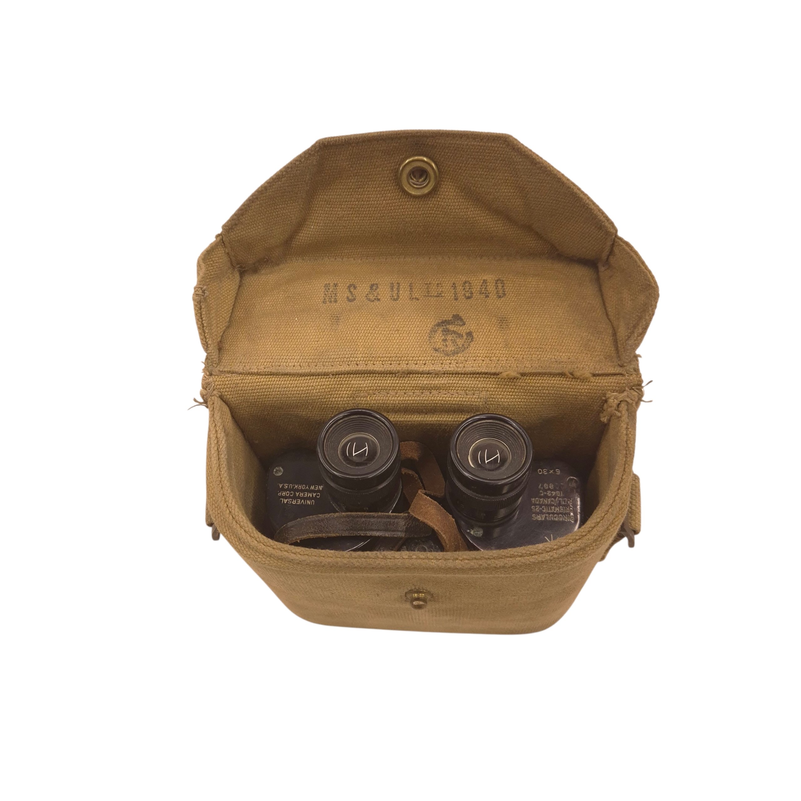 Canadian Binoculars 1942 with P37 Web Case 1940 — image 2