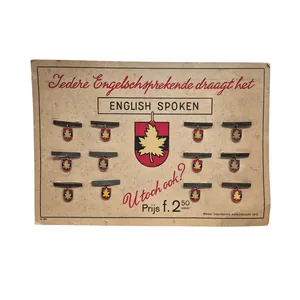Set of twelve 'English Spoken' interpreter pins (Dutch civilian issue, …