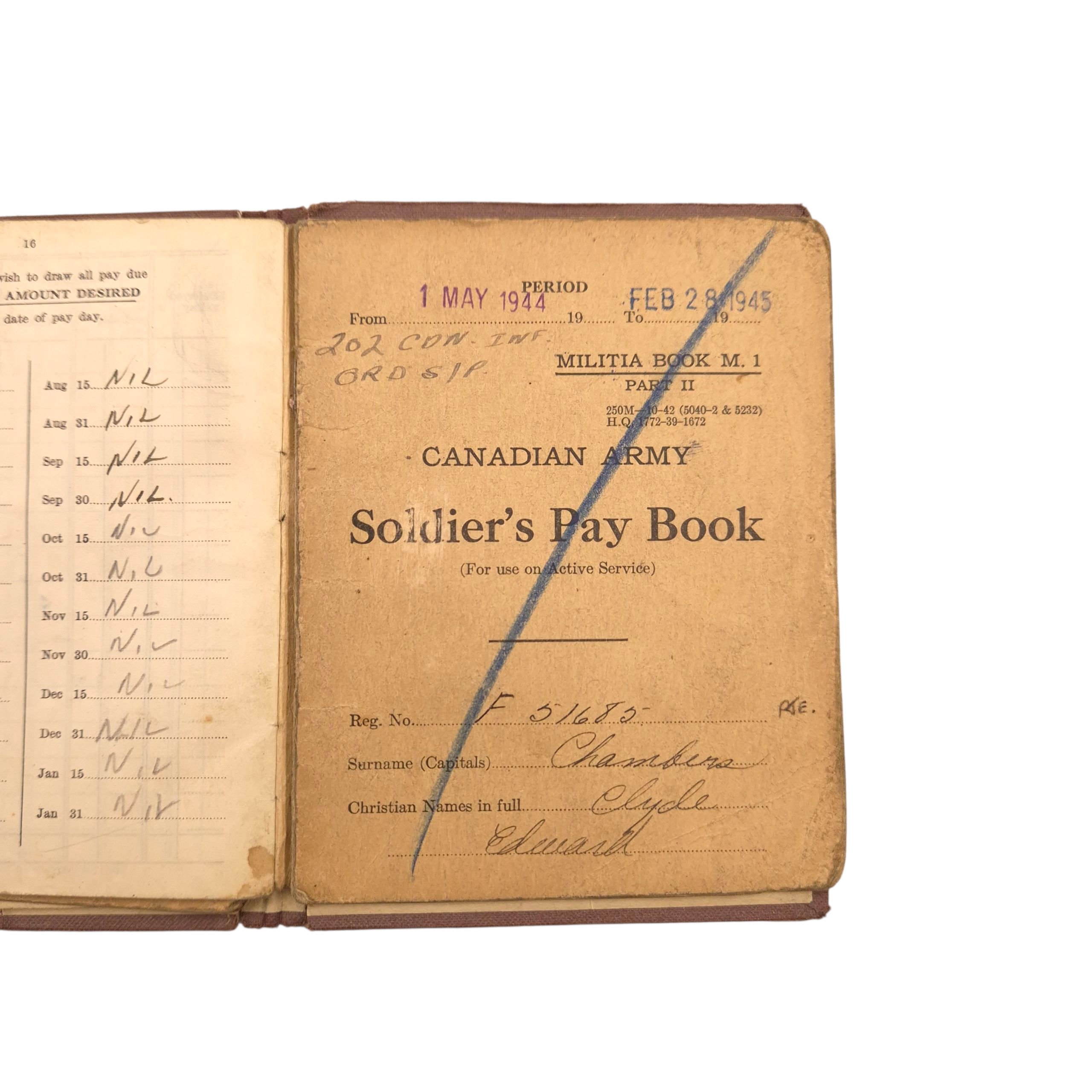 RCOC Grouping – Named to L/Cpl. Clyde Edward CHAMBERS (F-51685) — image 27