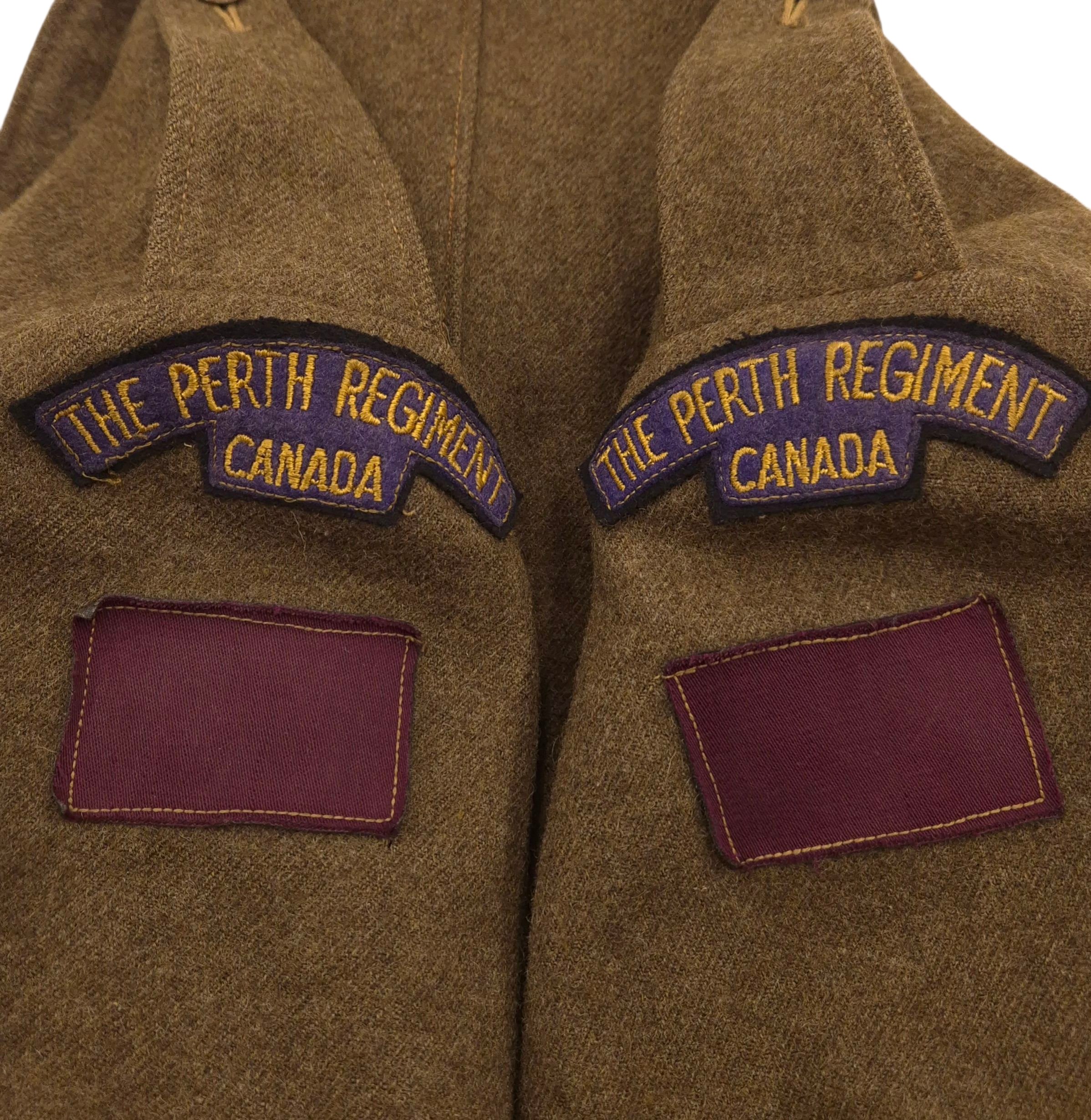 Perth Regiment Battle Dress Jacket – I.O.D.E. Shoulder Titles — image 2