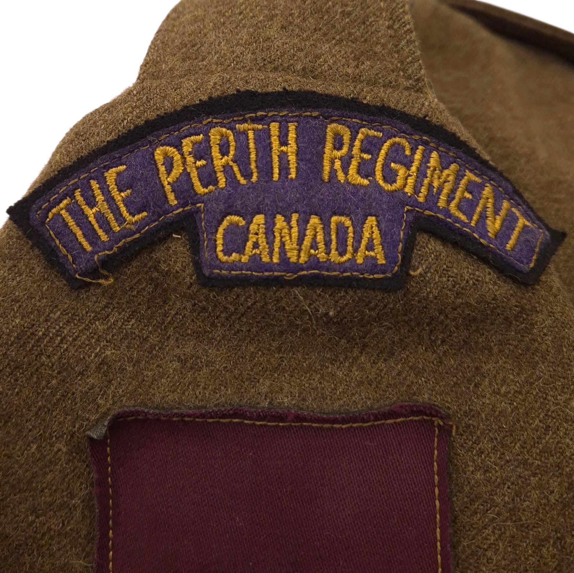 Perth Regiment Battle Dress Jacket – I.O.D.E. Shoulder Titles — image 5