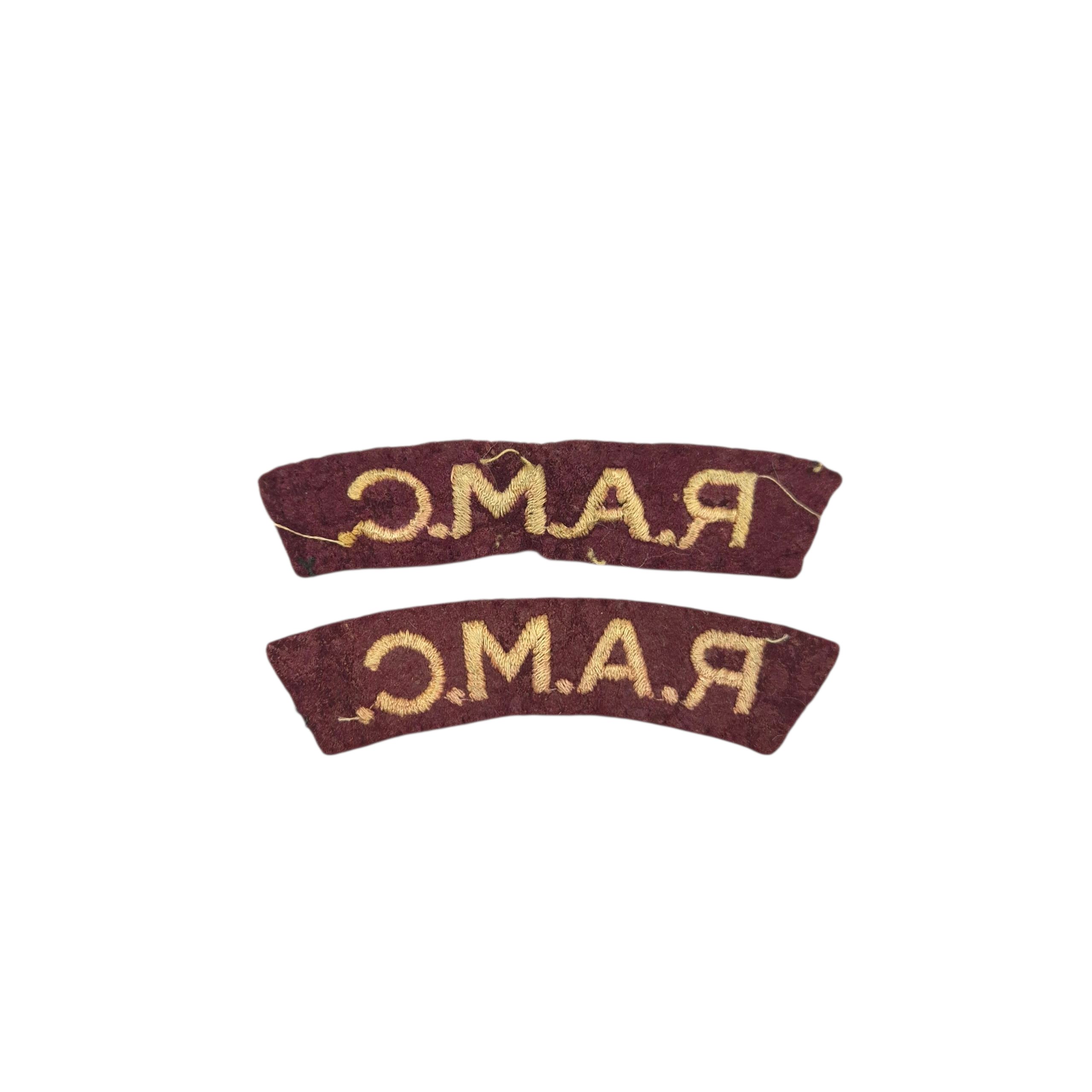RAMC – Pair of embroidered shoulder titles — image 2