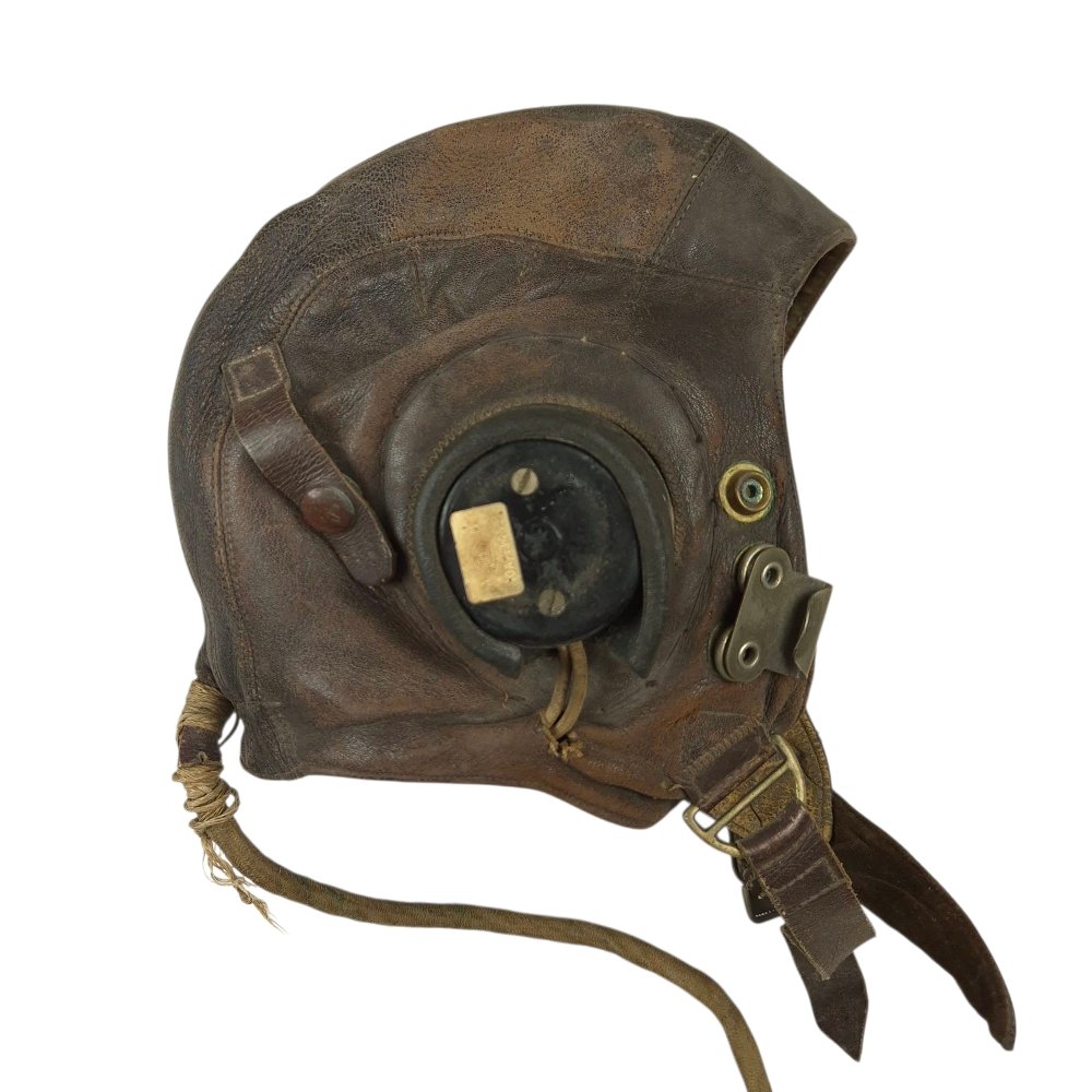 Early pattern RAF C Type flying helmet with receivers — image 2