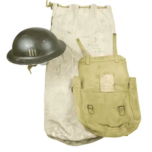 North Nova Scotia Highlanders flashed helmet, kitbag and smallpack