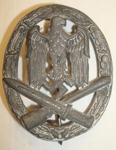 WWII GERMAN GENERAL ASSAULT BADGE RARE MAKER