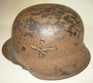 WWII GERMAN M42 SINGLE DECAL CAMO HELMET