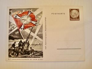 WWII GERMAN ARTWORK 'Mit Unseren Fahnen' POSTCARD