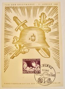 WWII GERMAN TAG DER BRIEFMARKE POSTCARD, 1942
