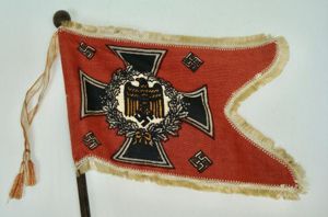 WWII GERMAN ARTILLERY STANDARD DESK FLAG