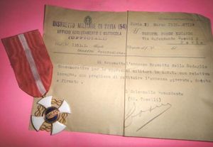 WWII FASCIST ITALY CROWN ORDER w/ Letter of Award