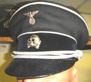 GERMAN WWII SS OFFICERS VISOR HAT. HAT OWNED BY SS …