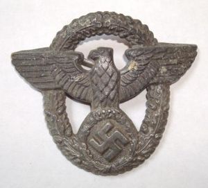 POLICE EM/NCO VISOR CAP EAGLE