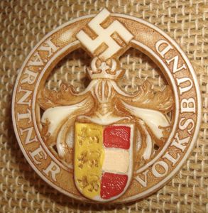 WWII GERMAN KARTNER VOLKSBUND MEMBER SHIP BADGE LARGE